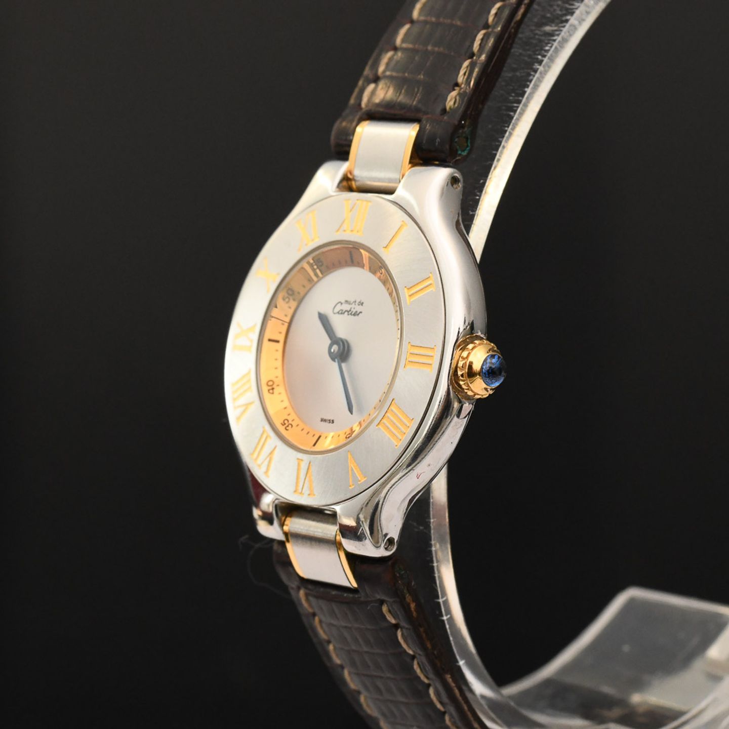 Cartier 21 Must de Cartier 1340 (2000) - Silver dial 28 mm Gold/Steel case (2/8)