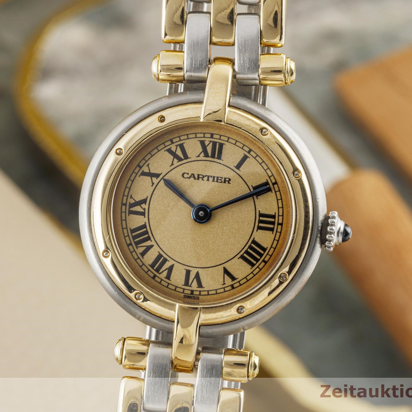 Cartier Panthère 166920 (1990) - Champagne wijzerplaat 24mm Goud/Staal (3/8)