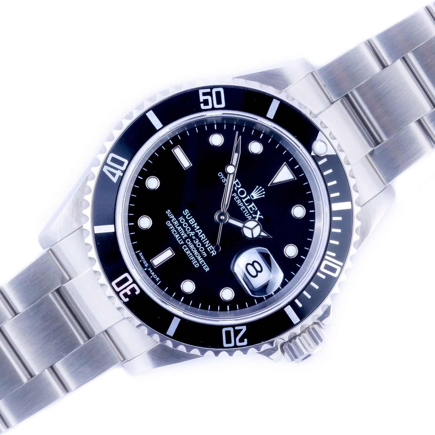 Rolex Submariner Date 16610 (2006) - Zwart wijzerplaat 40mm Staal (1/8)