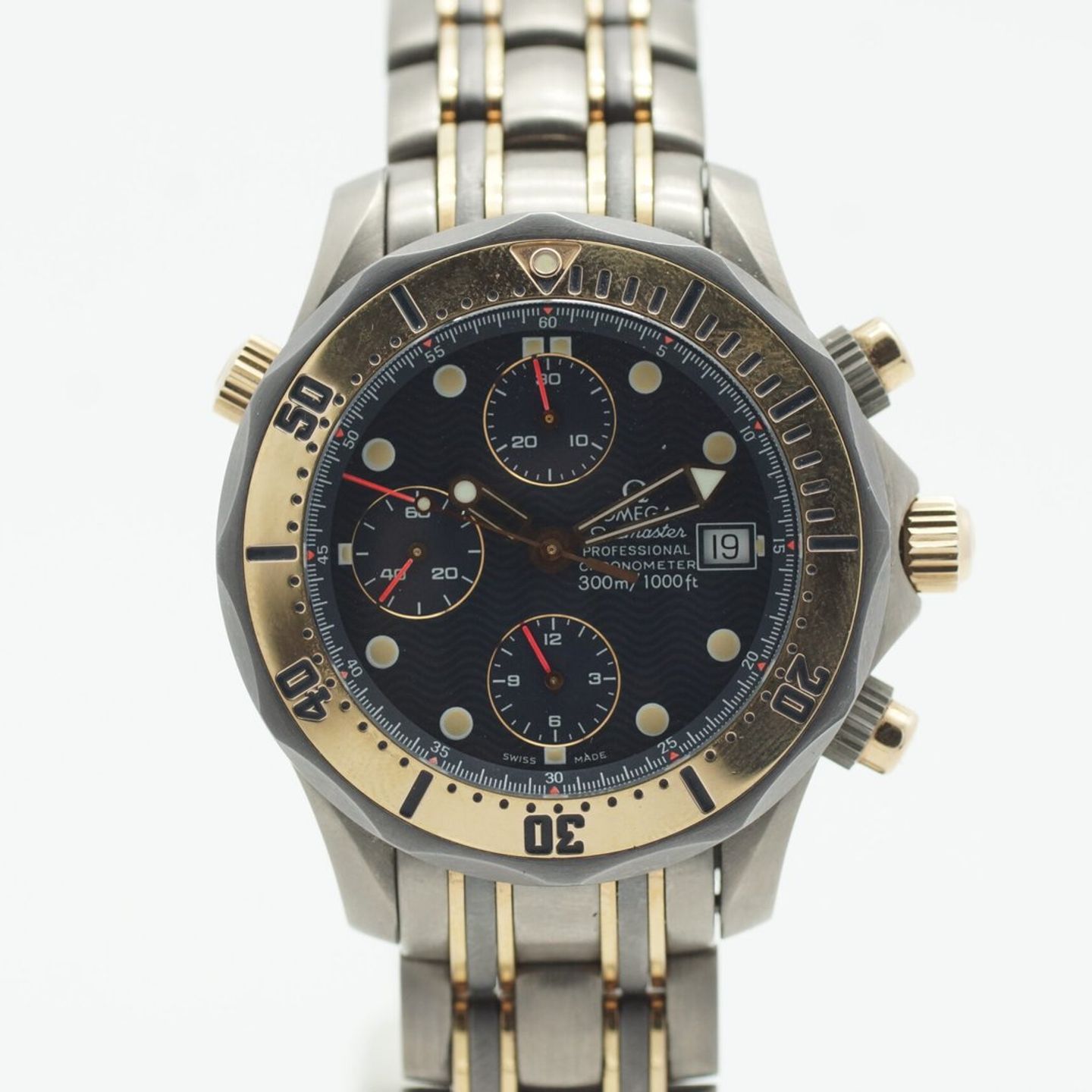 Omega Seamaster Diver 300 M 2296.80.00 (1994) - Blue dial 42 mm Titanium case (3/8)