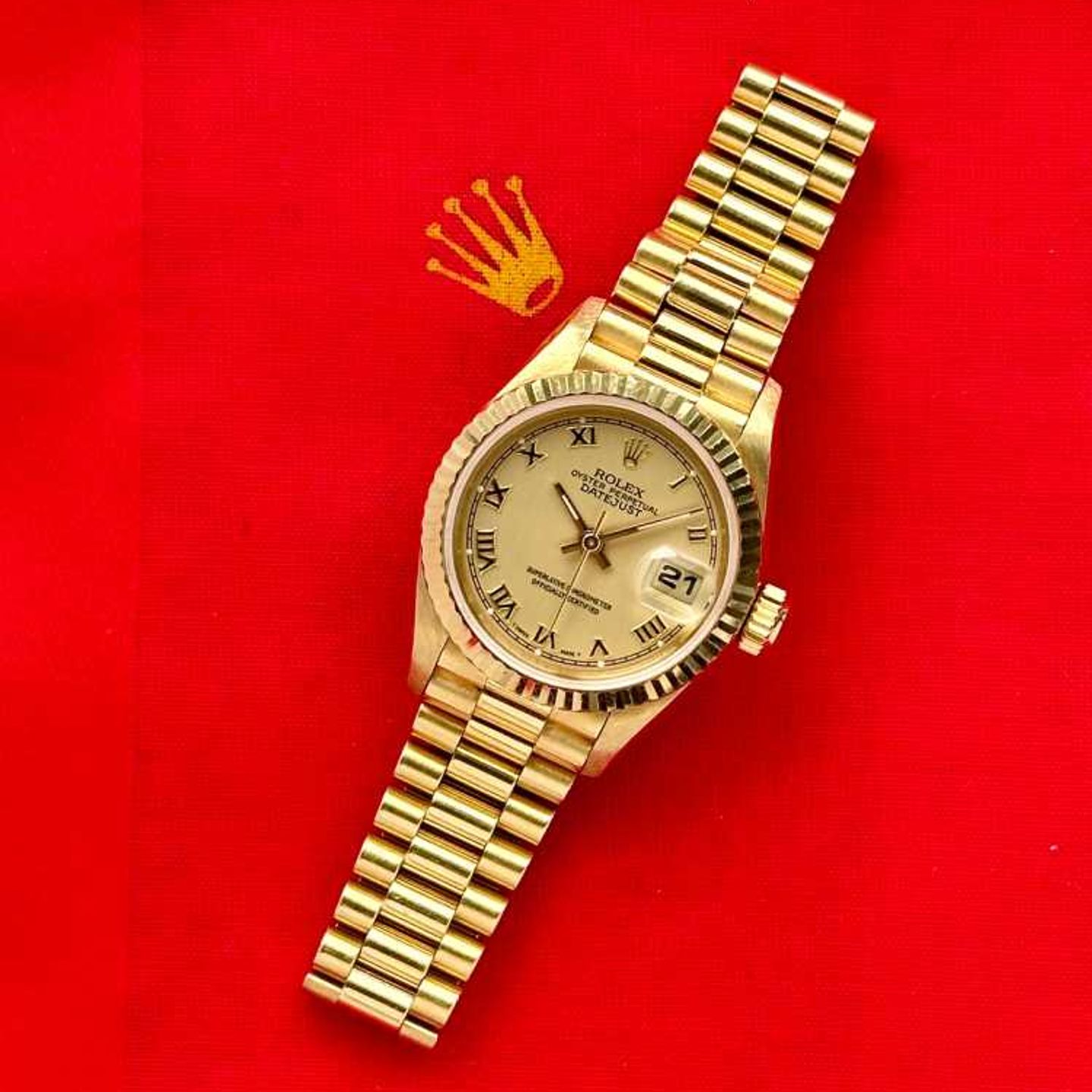 Rolex Lady-Datejust 69178 (1996) - Goud wijzerplaat 26mm Geelgoud (2/8)