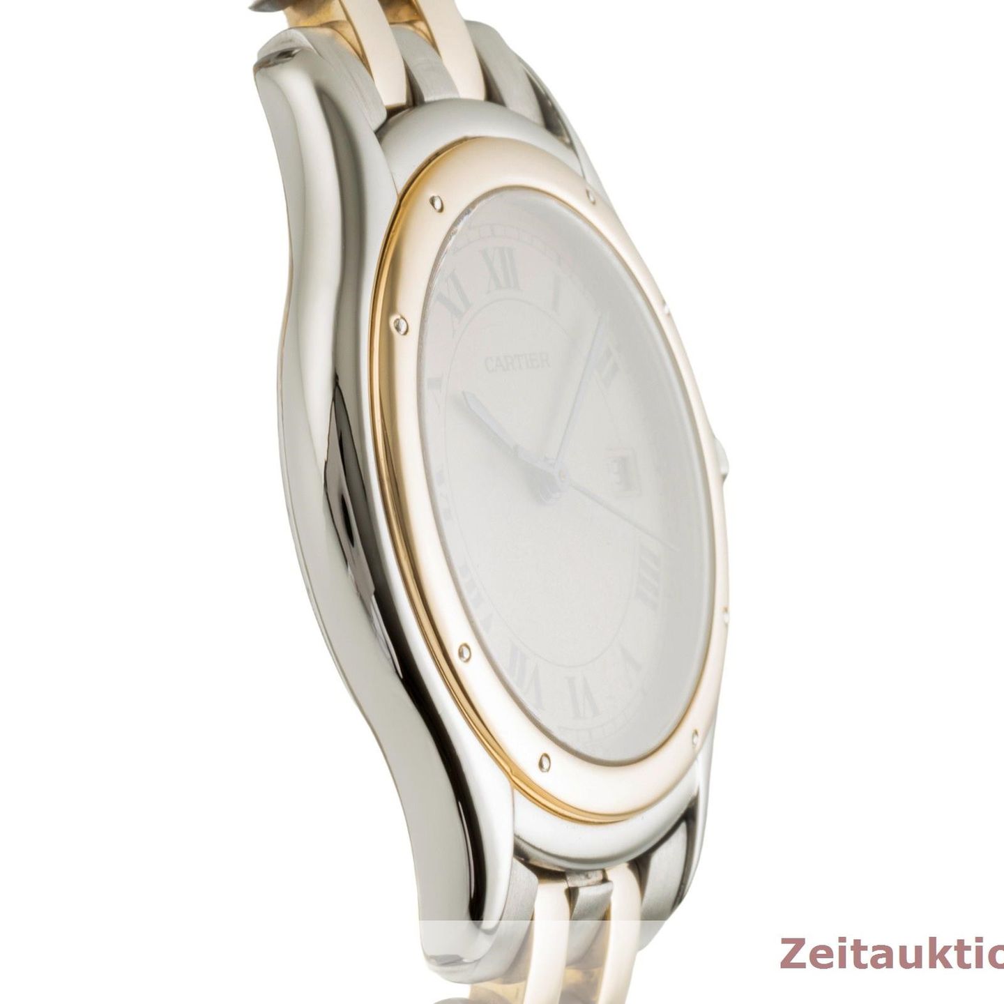 Cartier Cougar 118000R (1990) - Champagne dial 33 mm Gold/Steel case (7/8)