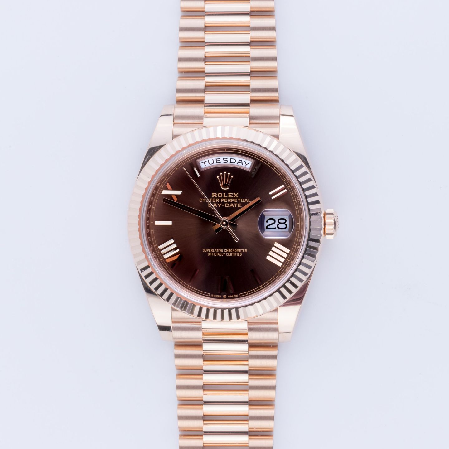 Rolex Day-Date 40 228235 (2018) - Bruin wijzerplaat 40mm Roségoud (3/6)
