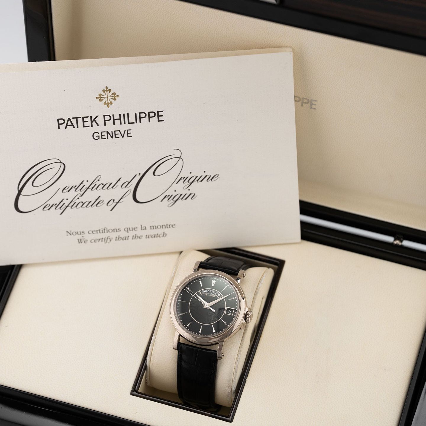 Patek Philippe Calatrava 5153G-001 (2013) - Black dial 38 mm White Gold case (7/7)