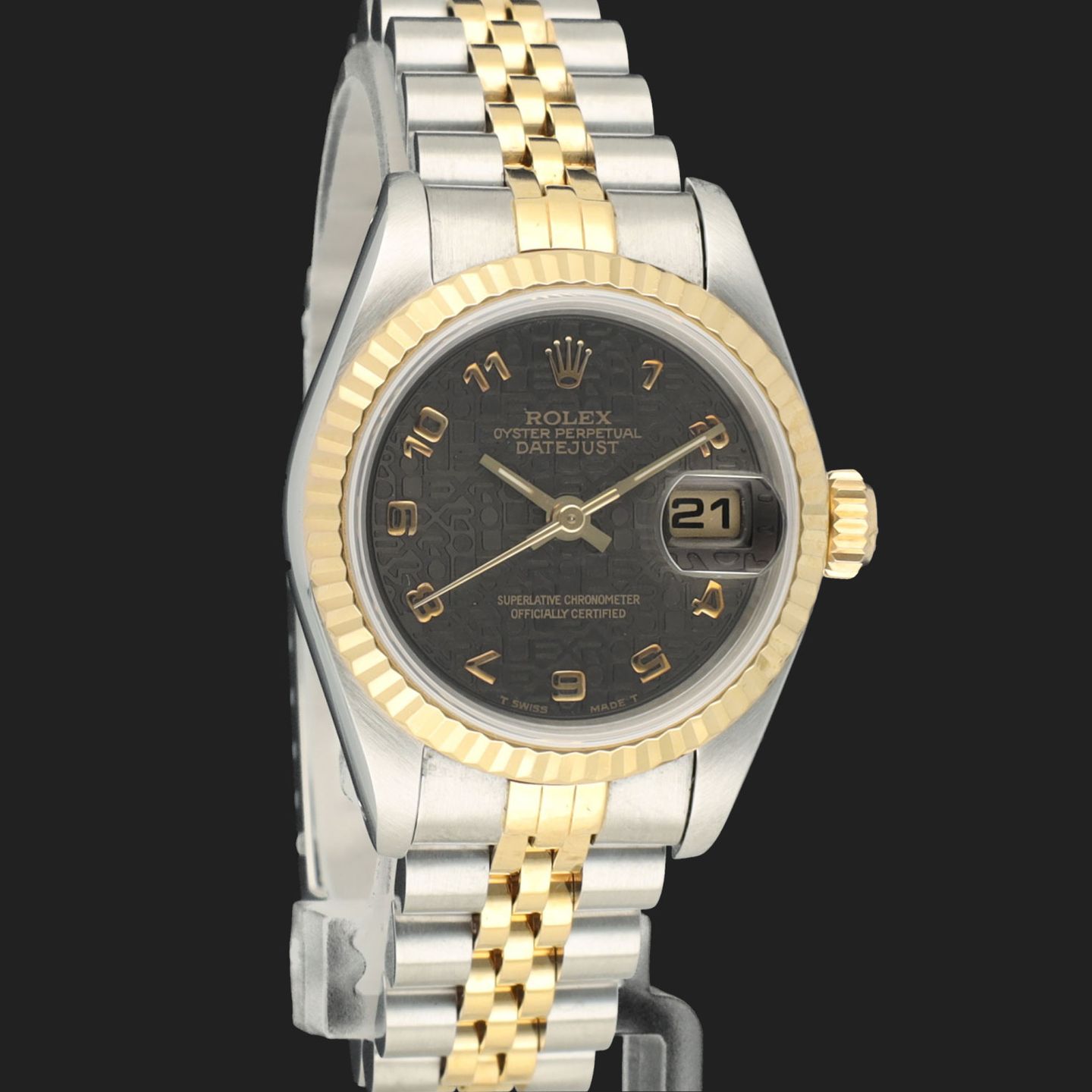 Rolex Lady-Datejust 69173 (1991) - Black dial 26 mm Gold/Steel case (4/8)