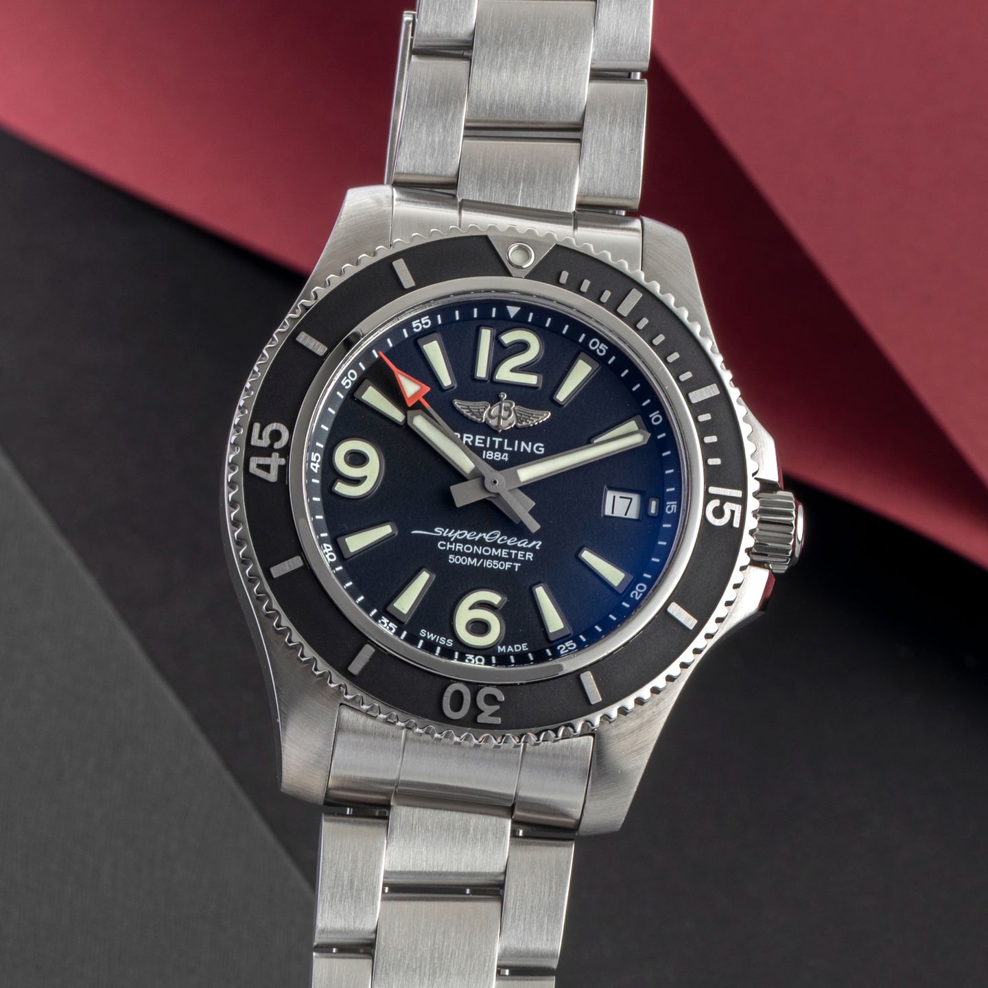 Breitling Superocean 42 A17366021B1A1 (Unknown (random serial)) - Black dial 42 mm Steel case (3/8)