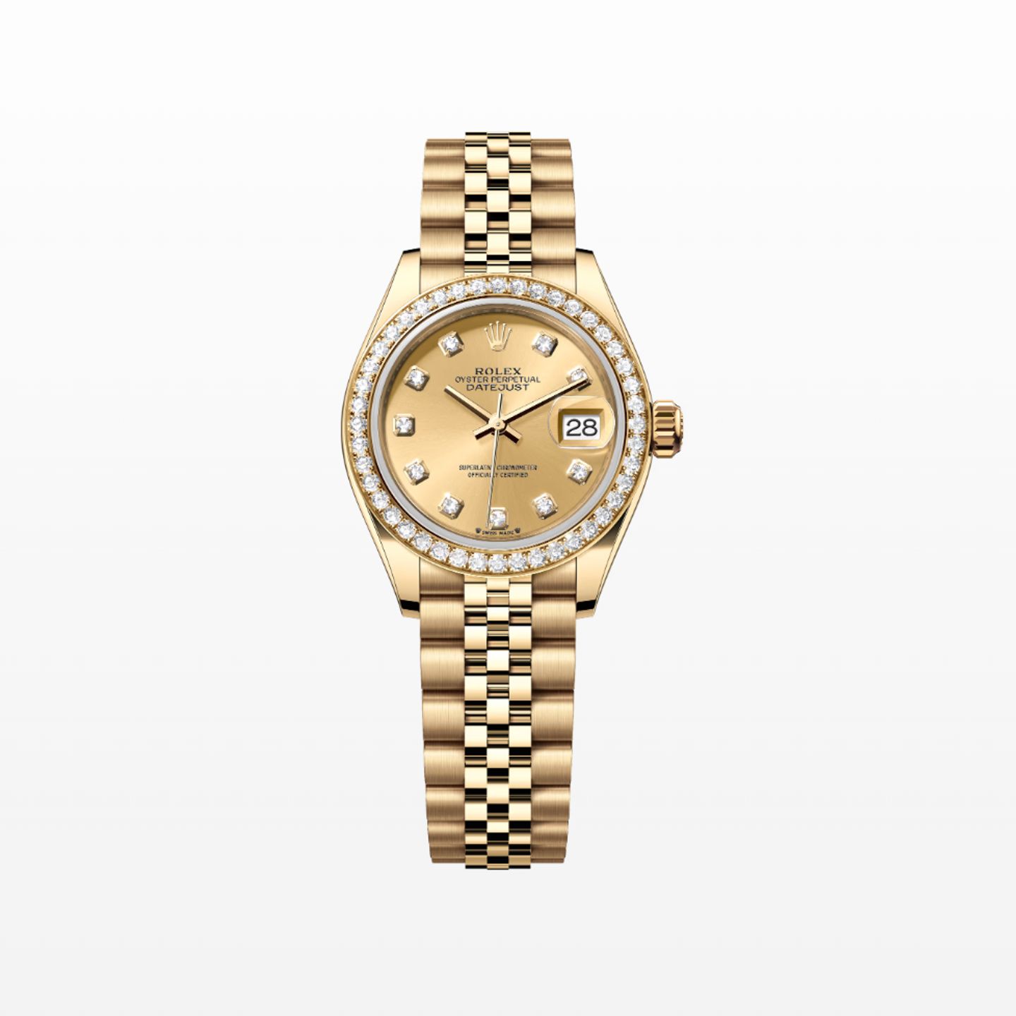 Rolex Lady-Datejust 279138RBR (2021) - Champagne wijzerplaat 28mm Geelgoud (1/1)