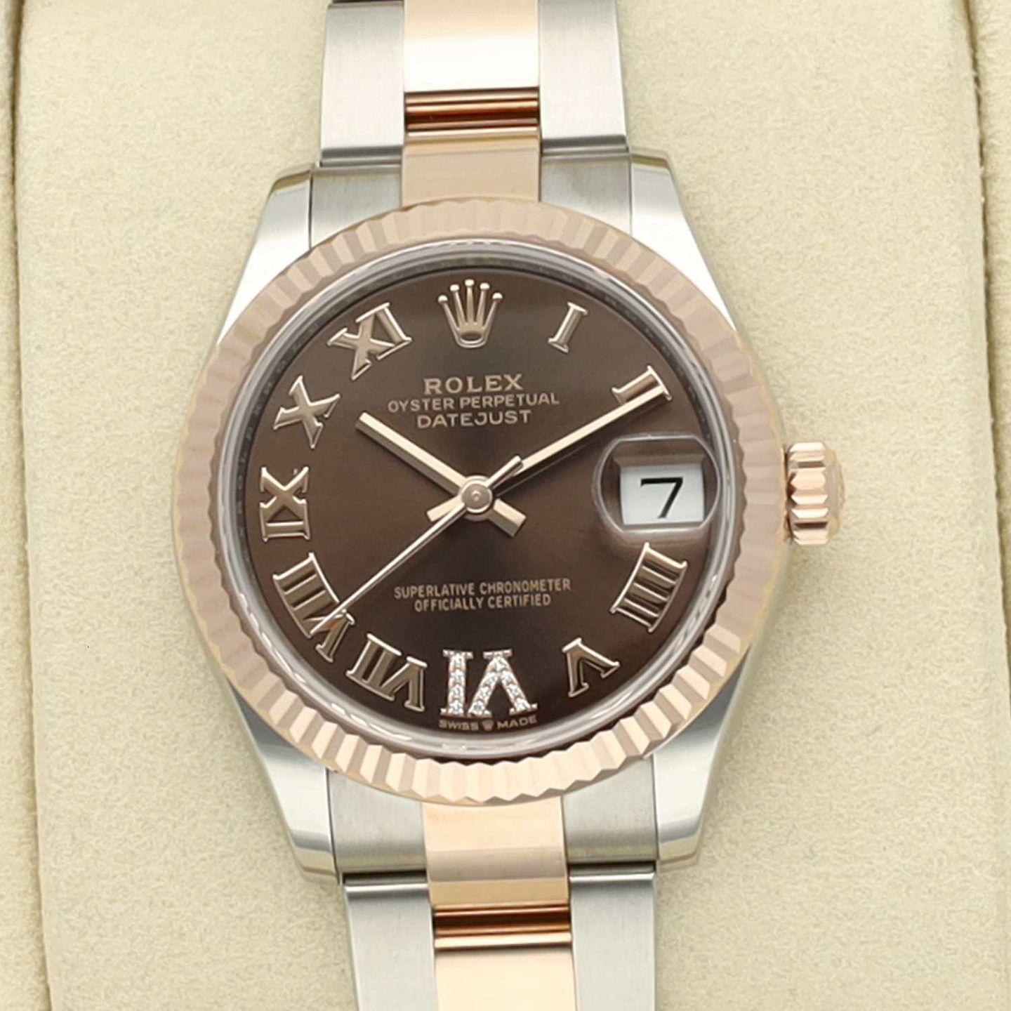 Rolex Datejust 31 278271 (2025) - Brown dial 31 mm Gold/Steel case (1/8)