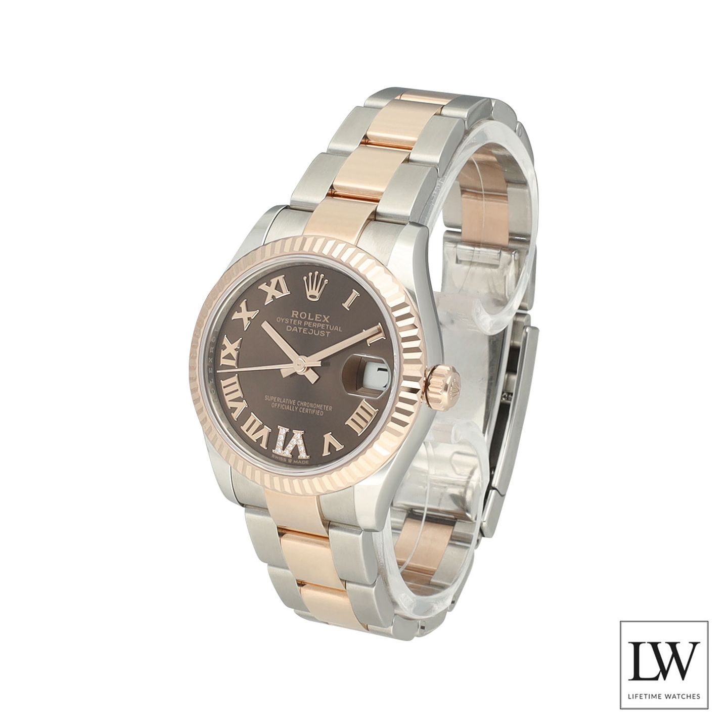 Rolex Datejust 31 278271 (2025) - Brown dial 31 mm Gold/Steel case (5/8)