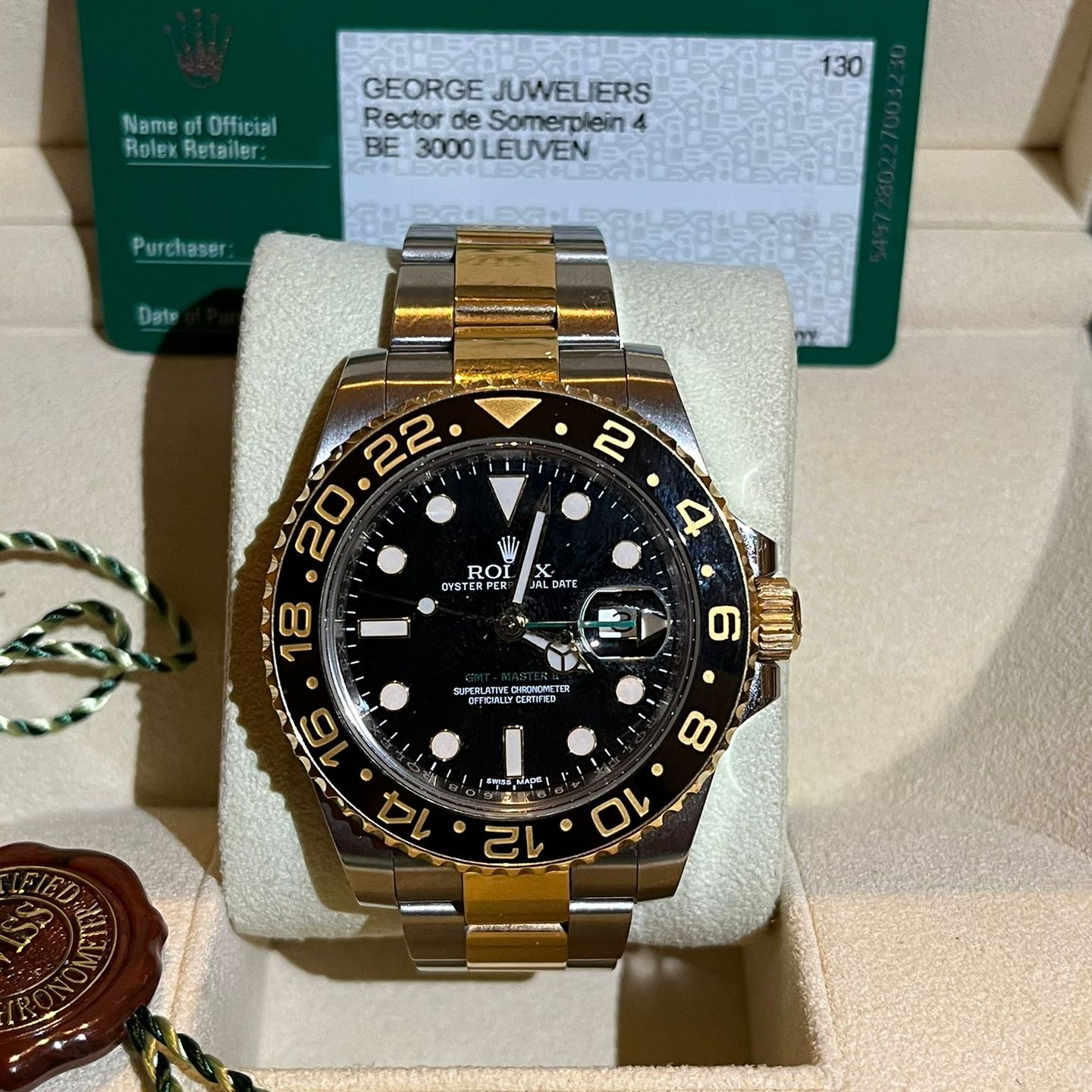 Rolex GMT-Master II 116713LN (2015) - Black dial 40 mm Gold/Steel case (5/5)