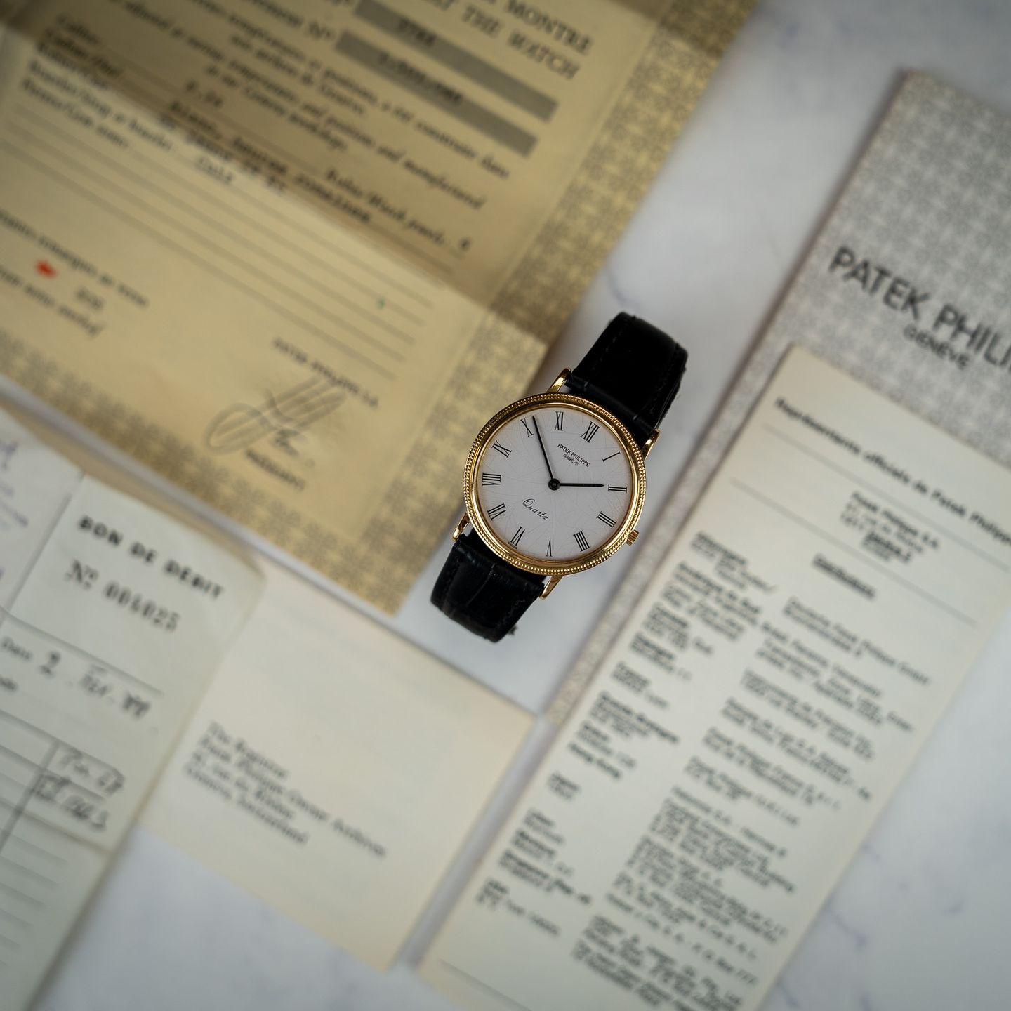 Patek Philippe Calatrava 3744 (1980) - White dial 34 mm Yellow Gold case (2/8)