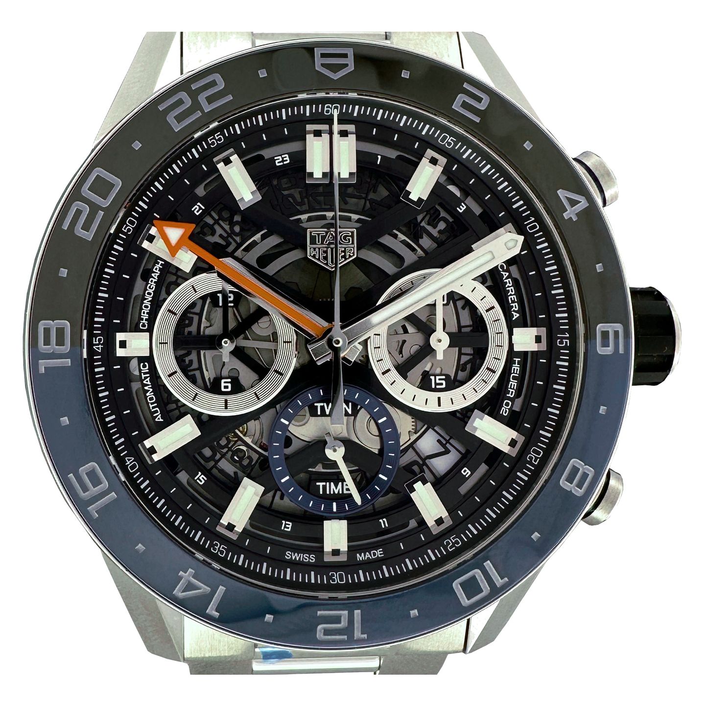 TAG Heuer Carrera CBG2A1Z.BA0658 (2024) - Zwart wijzerplaat 45mm Staal (1/8)