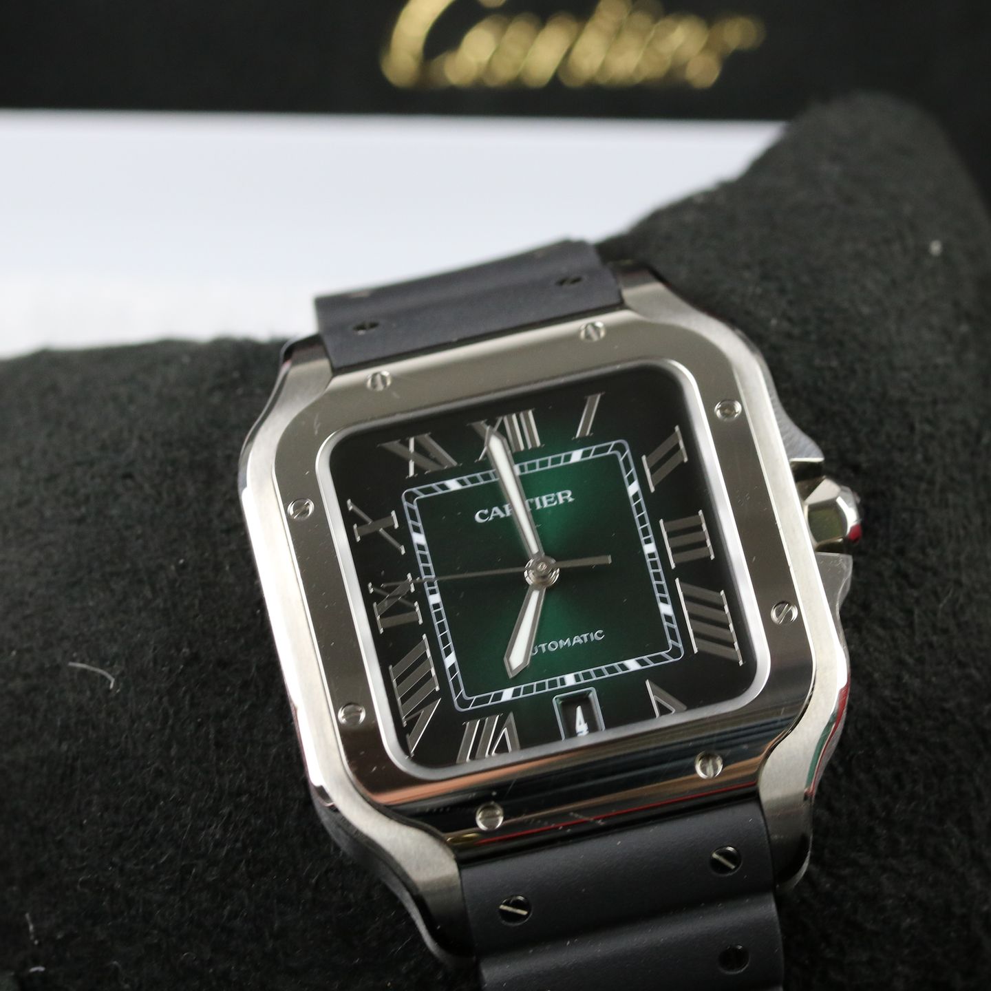 Cartier Santos WSSA0062  - Santos XL - Green Dial - Fullset - 06/2023 (2023) - Green dial 40 mm Steel case (8/8)