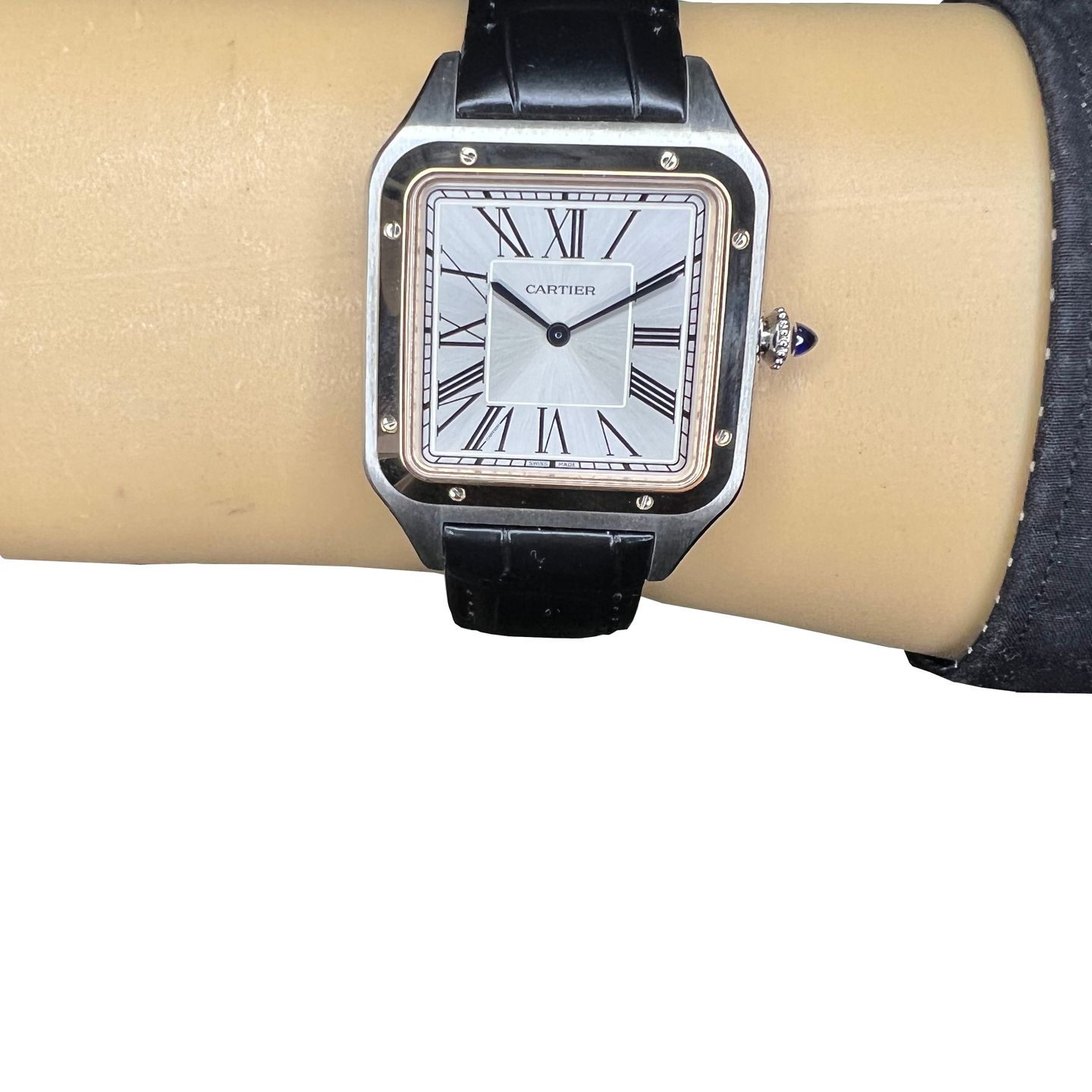 Cartier Santos Dumont W2SA0017 (2024) - Silver dial 34 mm Gold/Steel case (1/8)