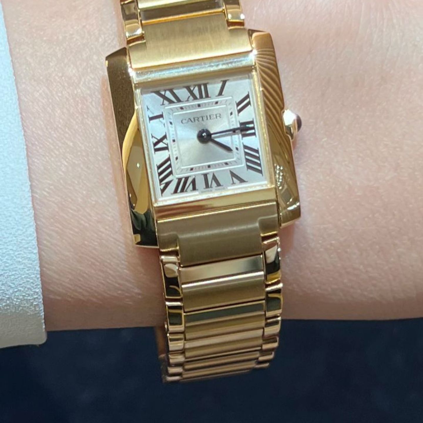 Cartier Tank Française WGTA0344 (2025) - Gold dial 21 mm Yellow Gold case (1/4)