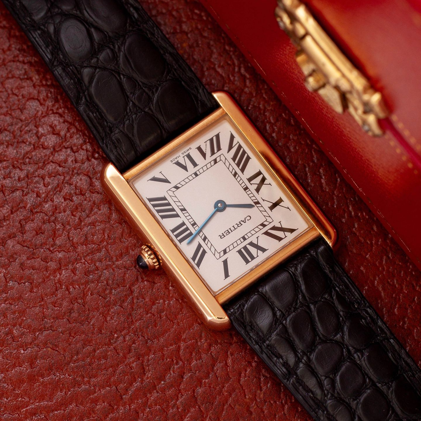 Cartier Tank Solo W1018855 (Onbekend (willekeurig serienummer)) - Zilver wijzerplaat 27mm Geelgoud (5/8)