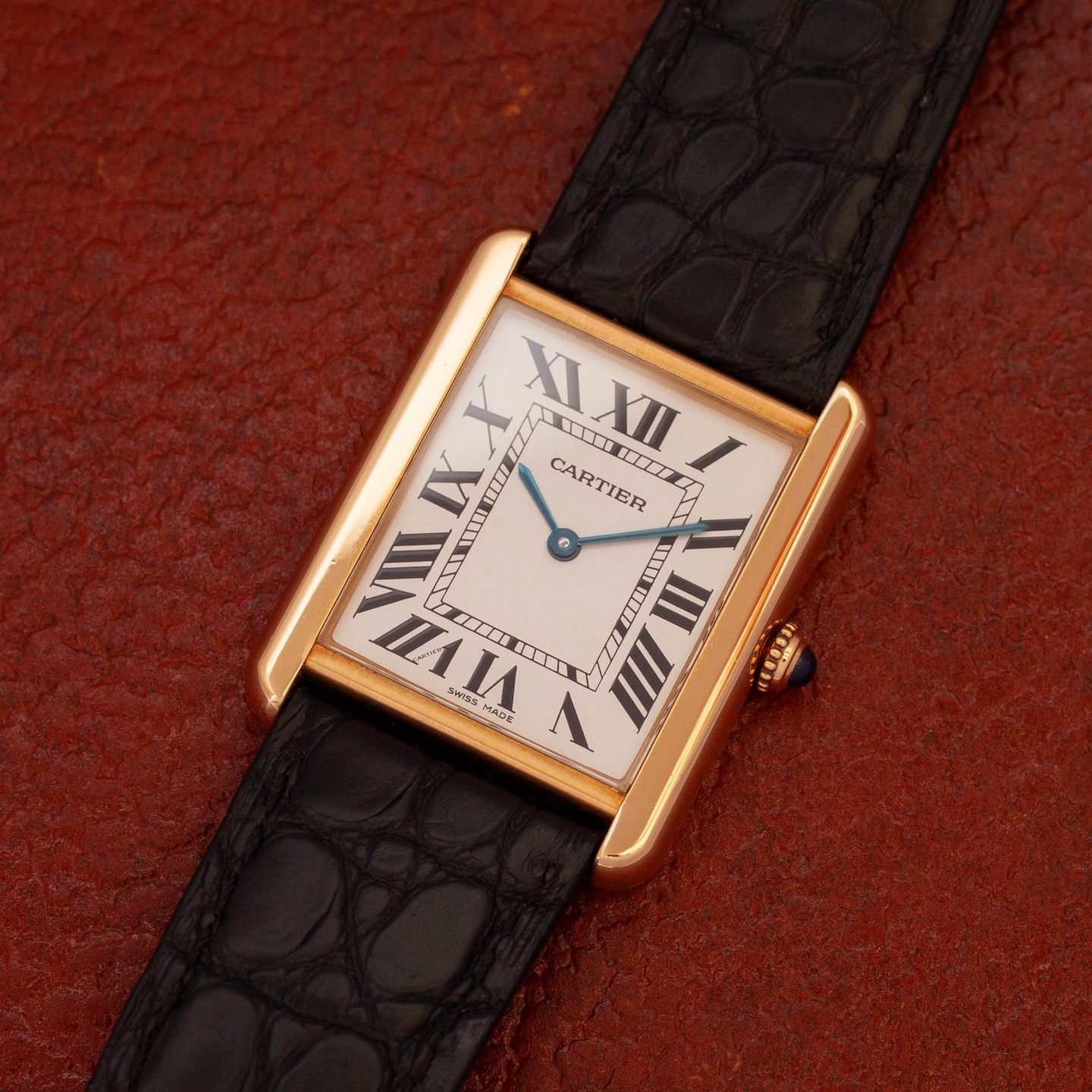 Cartier Tank Solo W1018855 (Onbekend (willekeurig serienummer)) - Zilver wijzerplaat 27mm Geelgoud (3/8)