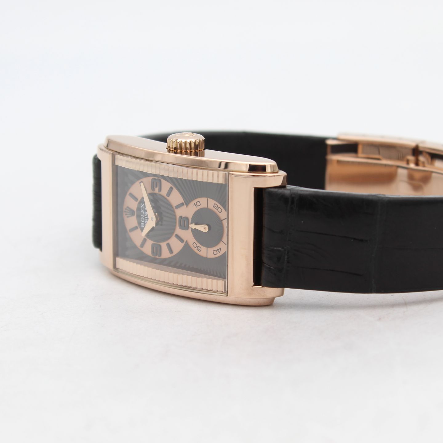 Rolex Cellini Prince 5442 (2007) - Black dial 28 mm Rose Gold case (7/8)