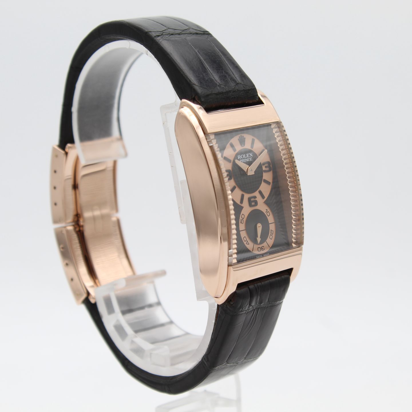 Rolex Cellini Prince 5442 (2007) - Black dial 28 mm Rose Gold case (2/8)