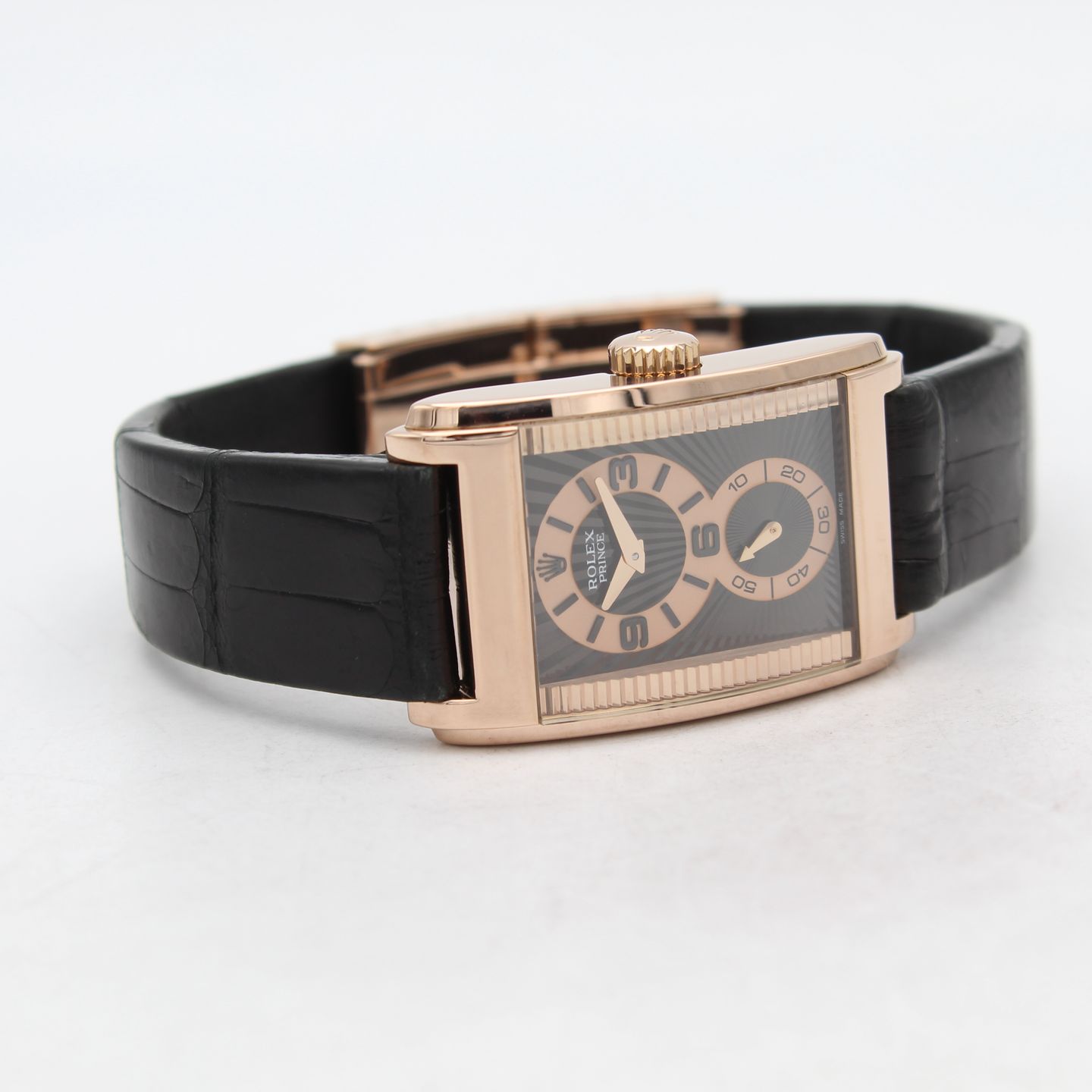 Rolex Cellini Prince 5442 (2007) - Black dial 28 mm Rose Gold case (6/8)