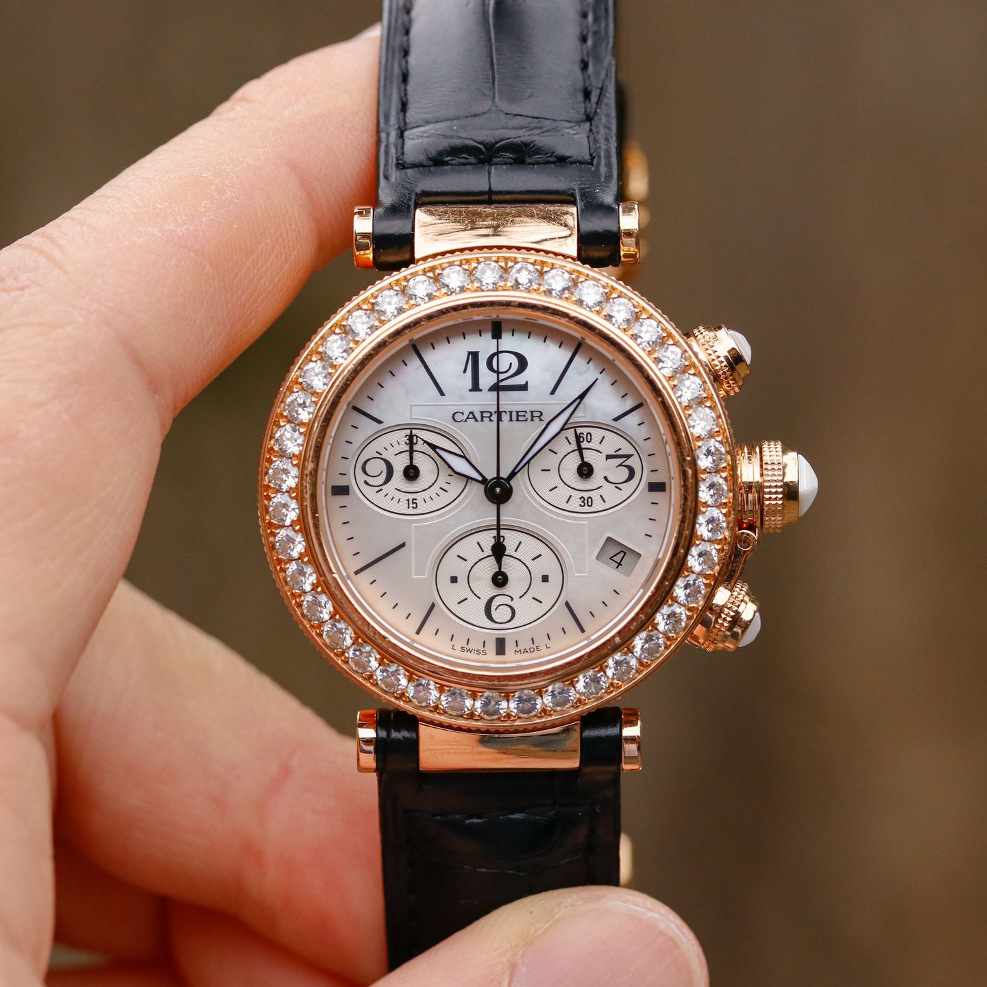Cartier Pasha Seatimer WJ130004 (Onbekend (willekeurig serienummer)) - Parelmoer wijzerplaat 37mm Roségoud (6/7)