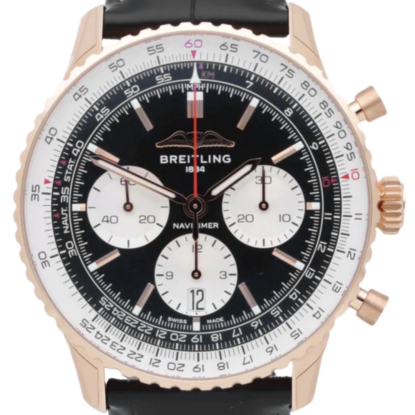 Breitling Navitimer 1 B01 Chronograph RB0138211B1P1 (2025) - Black dial 43 mm Red Gold case (1/7)
