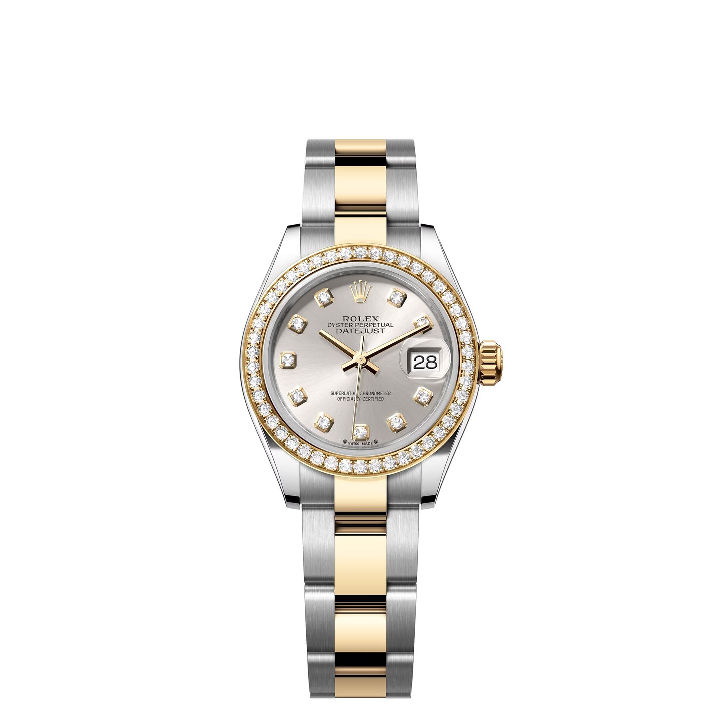 Rolex Lady-Datejust 279383RBR (2024) - Zilver wijzerplaat 28mm Goud/Staal (1/1)