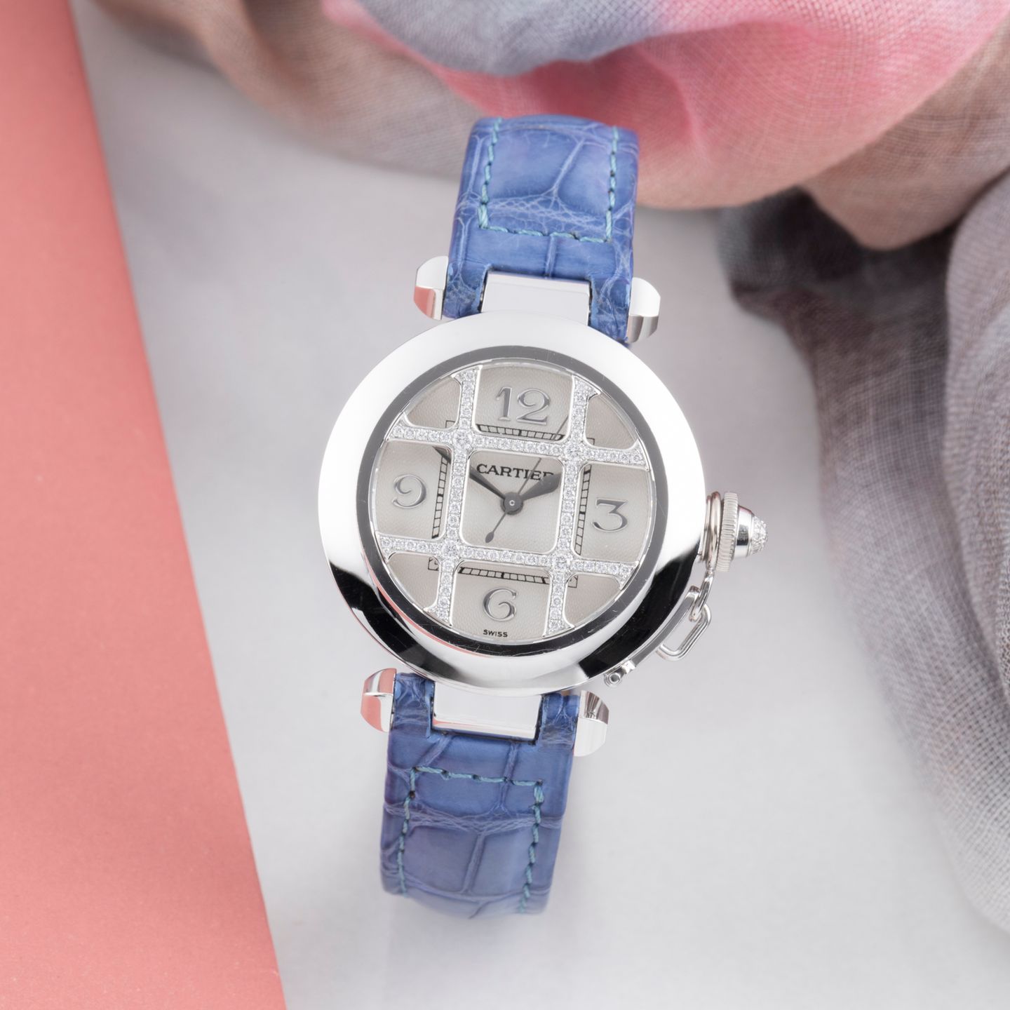 Cartier Pasha WJ101456 (Unknown (random serial)) - White dial 32 mm White Gold case (1/8)