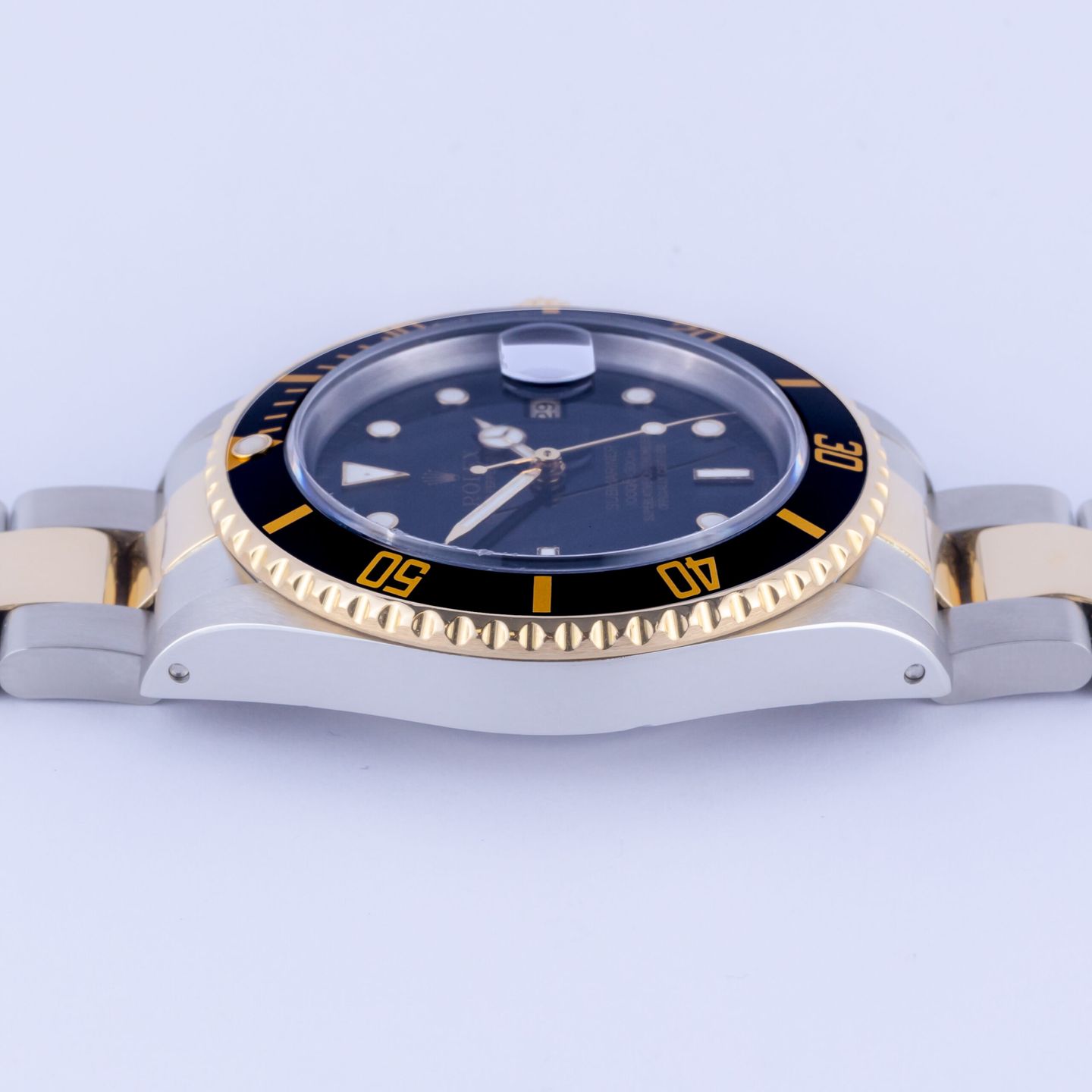 Rolex Submariner Date 16613 (1989) - Zwart wijzerplaat 40mm Goud/Staal (6/8)