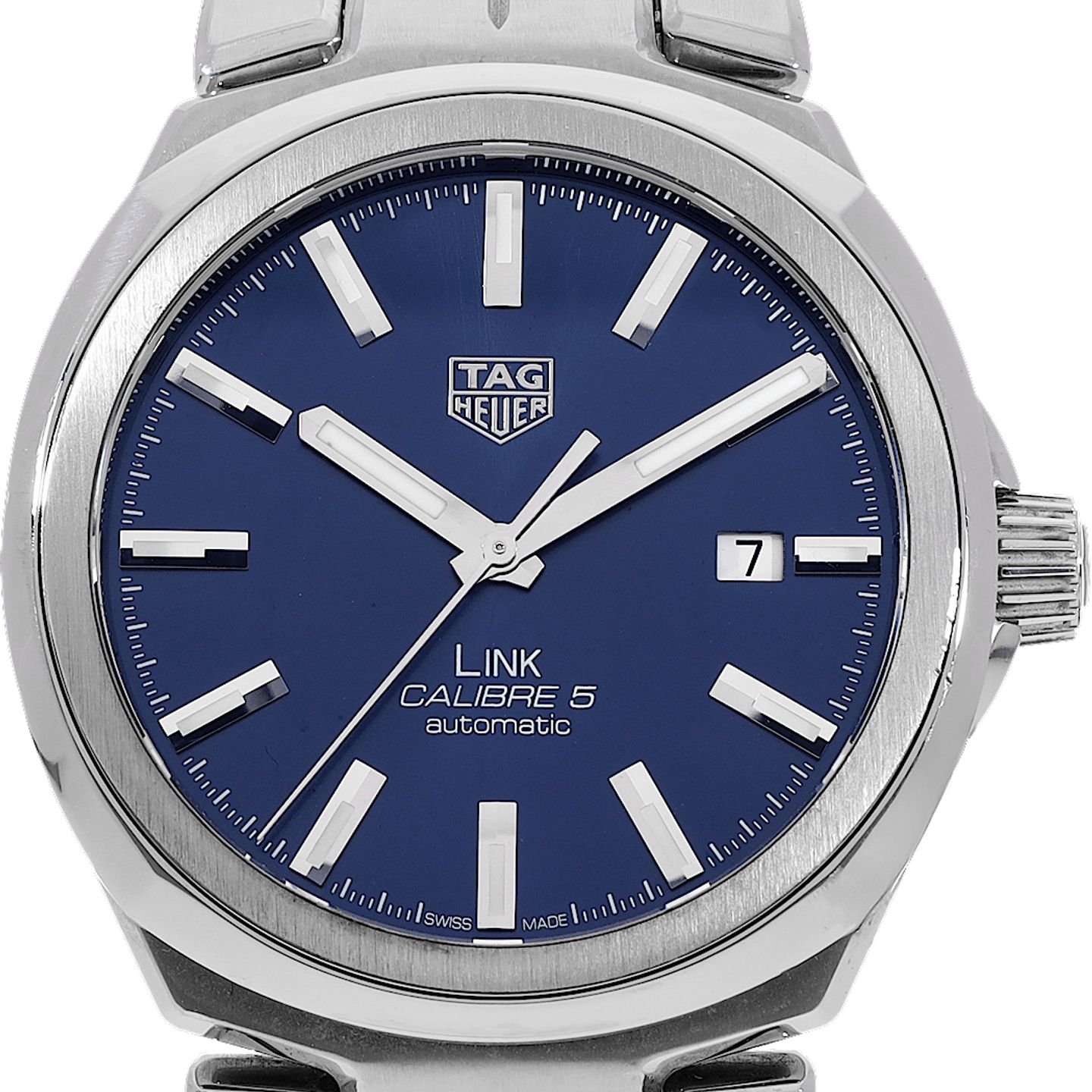 TAG Heuer Link Calibre 5 WBC2112.BA0603 (2018) - Blue dial 41 mm Steel case (1/5)