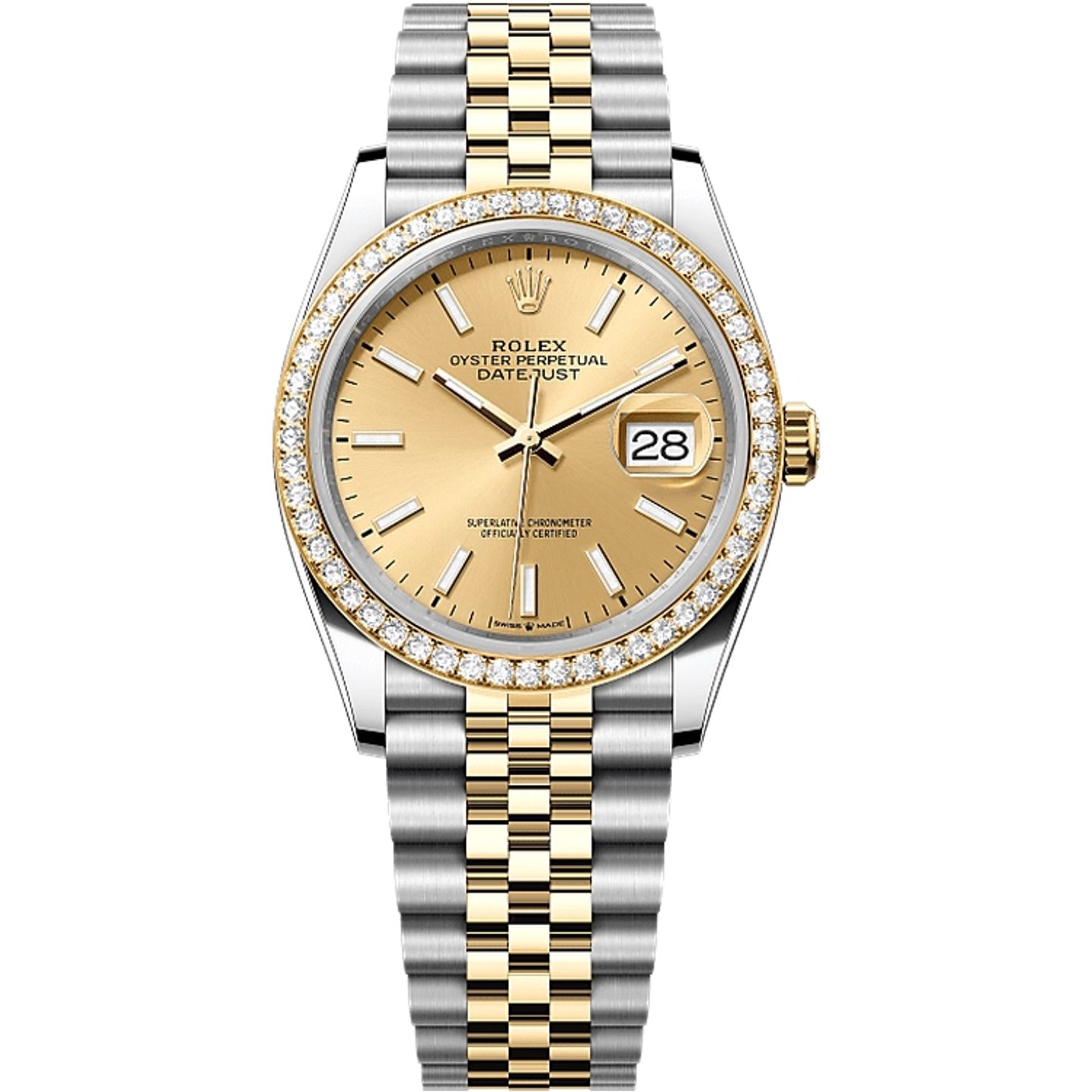 Rolex Datejust 36 126283RBR (2025) - Champagne wijzerplaat 36mm Staal (1/1)