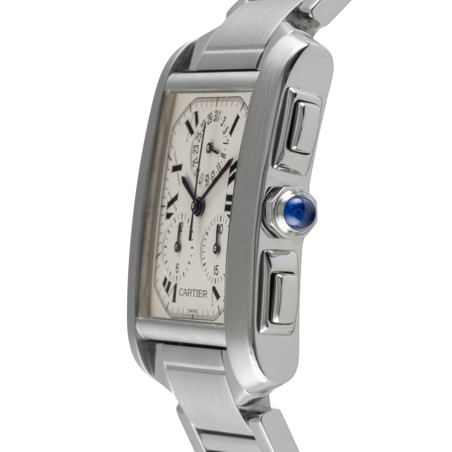 Cartier Tank Française W51001Q3 (1999) - Wit wijzerplaat 28mm Staal (6/8)