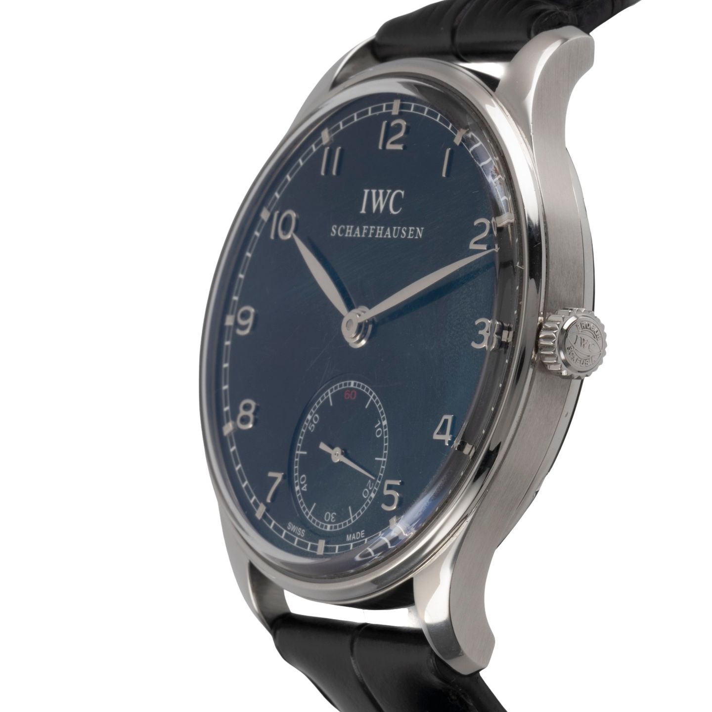 IWC Portuguese Hand-Wound IW545407 (2016) - Zwart wijzerplaat 44mm Staal (6/8)
