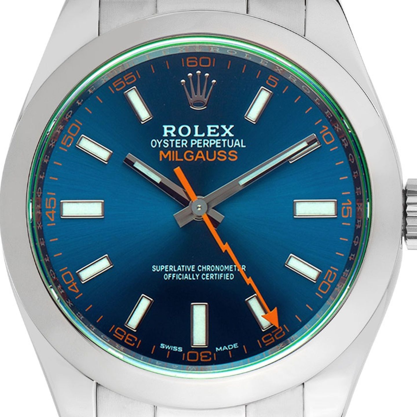 Rolex Milgauss 116400GV (2016) - Blauw wijzerplaat 40mm Staal (1/8)