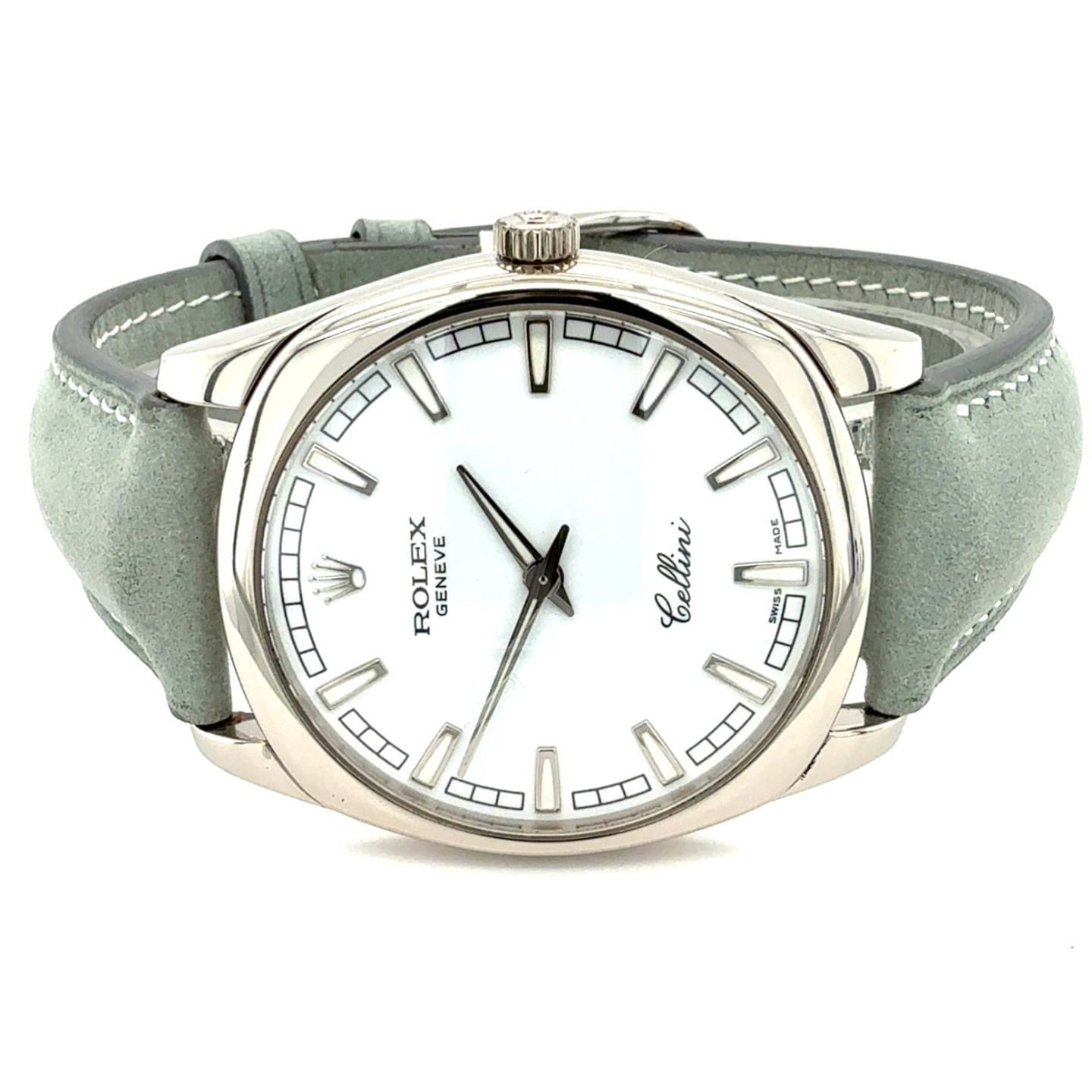 Rolex Cellini Danaos 4243 (2001) - White dial 38 mm White Gold case (7/8)