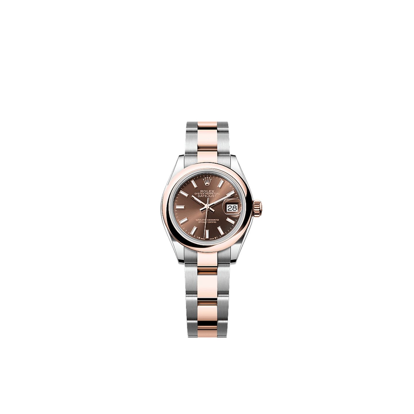 Rolex Lady-Datejust 279161 (2025) - Brown dial 28 mm Gold/Steel case (1/1)