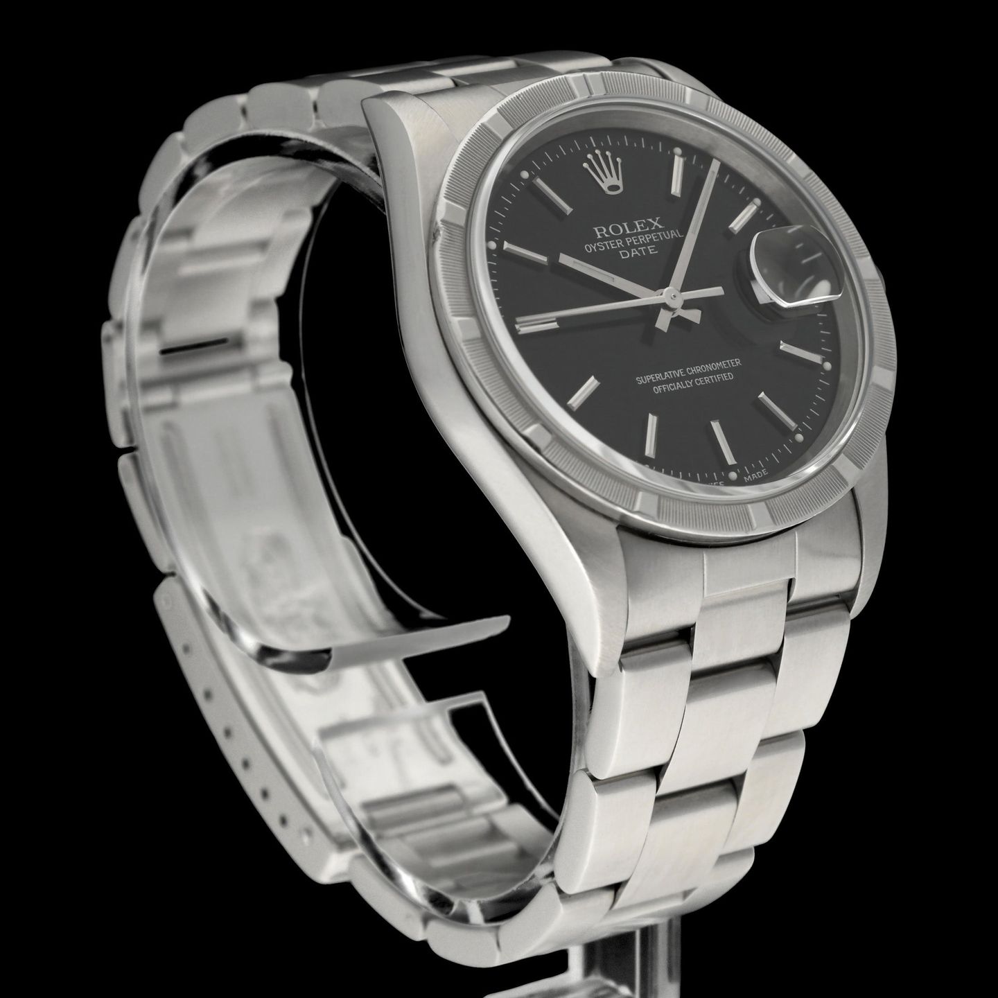 Rolex Oyster Perpetual Date 15210 (1999) - Black dial 34 mm Steel case (5/7)