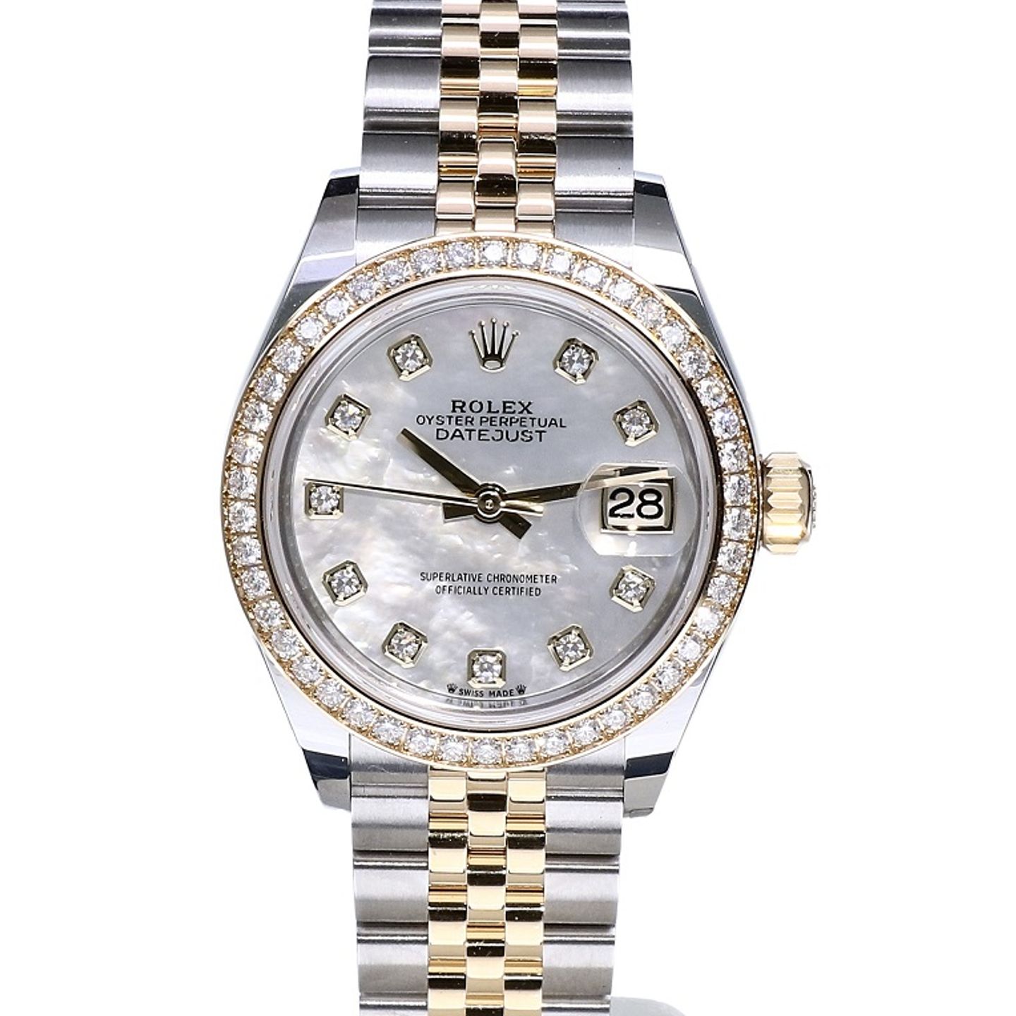 Rolex Lady-Datejust 279383RBR (2022) - Pearl dial 28 mm Gold/Steel case (4/8)