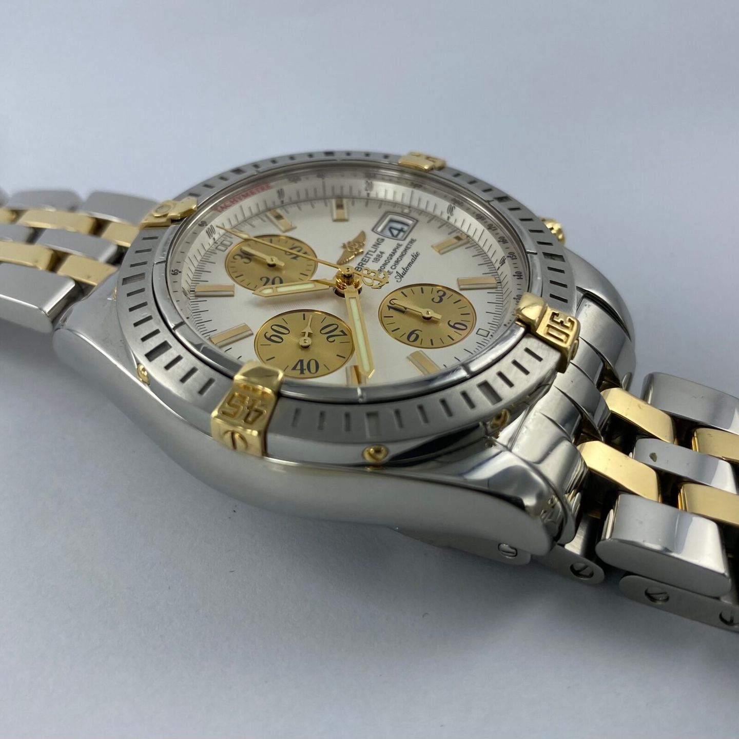 Breitling Chronomat Evolution B1335611/A571 (Unknown (random serial)) - White dial 44 mm Gold/Steel case (4/7)