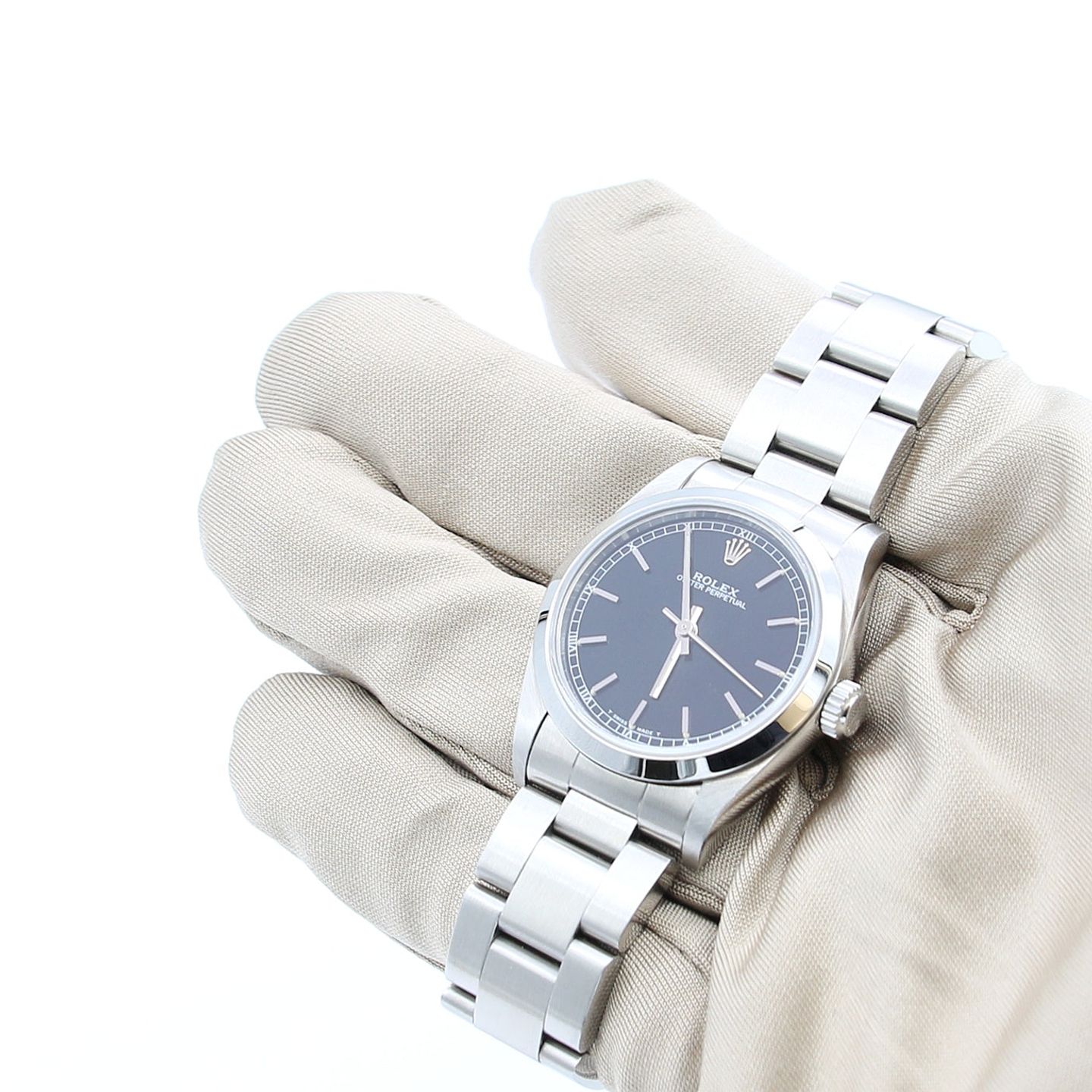 Rolex Oyster Perpetual 31 67480 (Unknown (random serial)) - Black dial 31 mm Steel case (6/8)