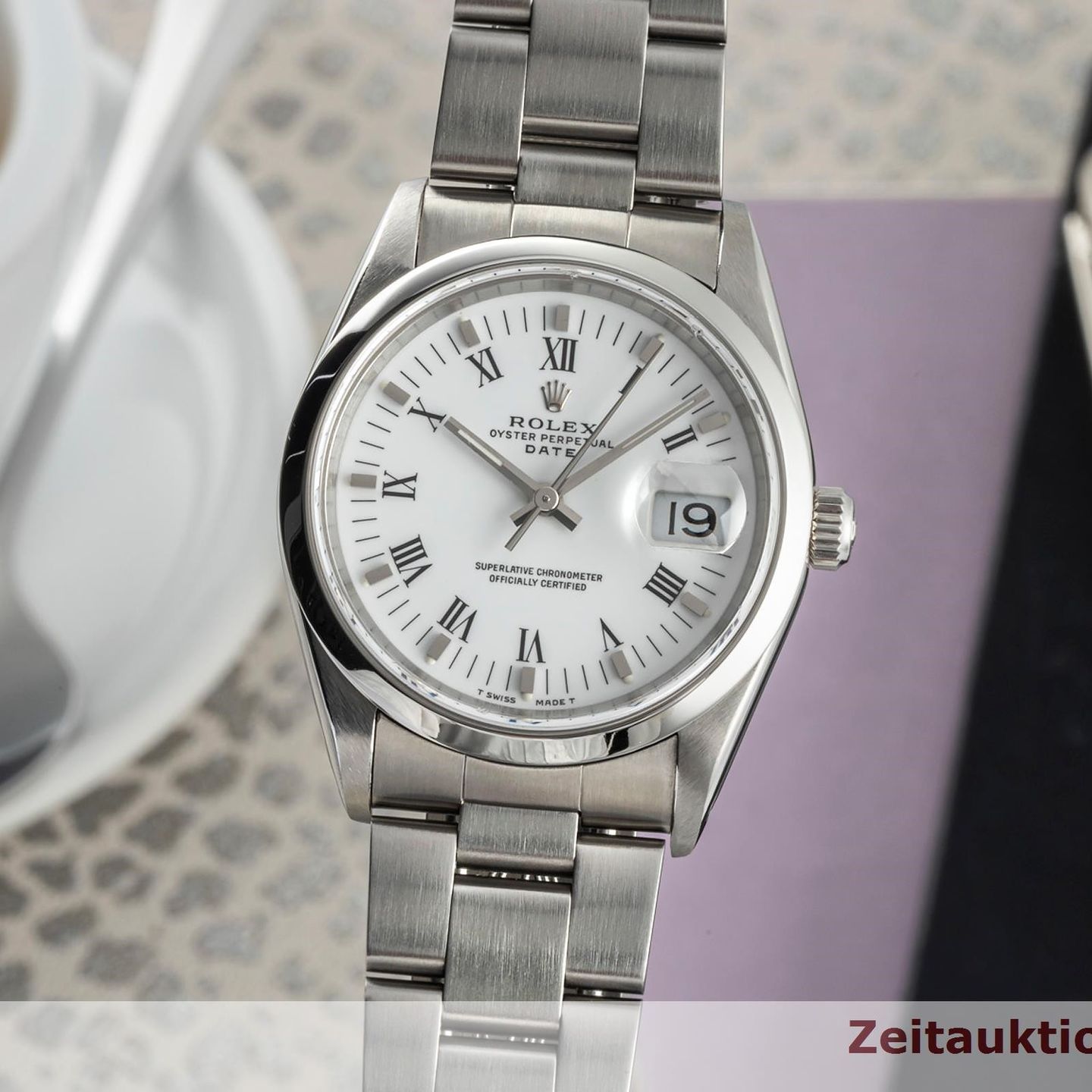 Rolex Oyster Perpetual Date 115200 (1991) - Wit wijzerplaat 34mm Staal (3/8)