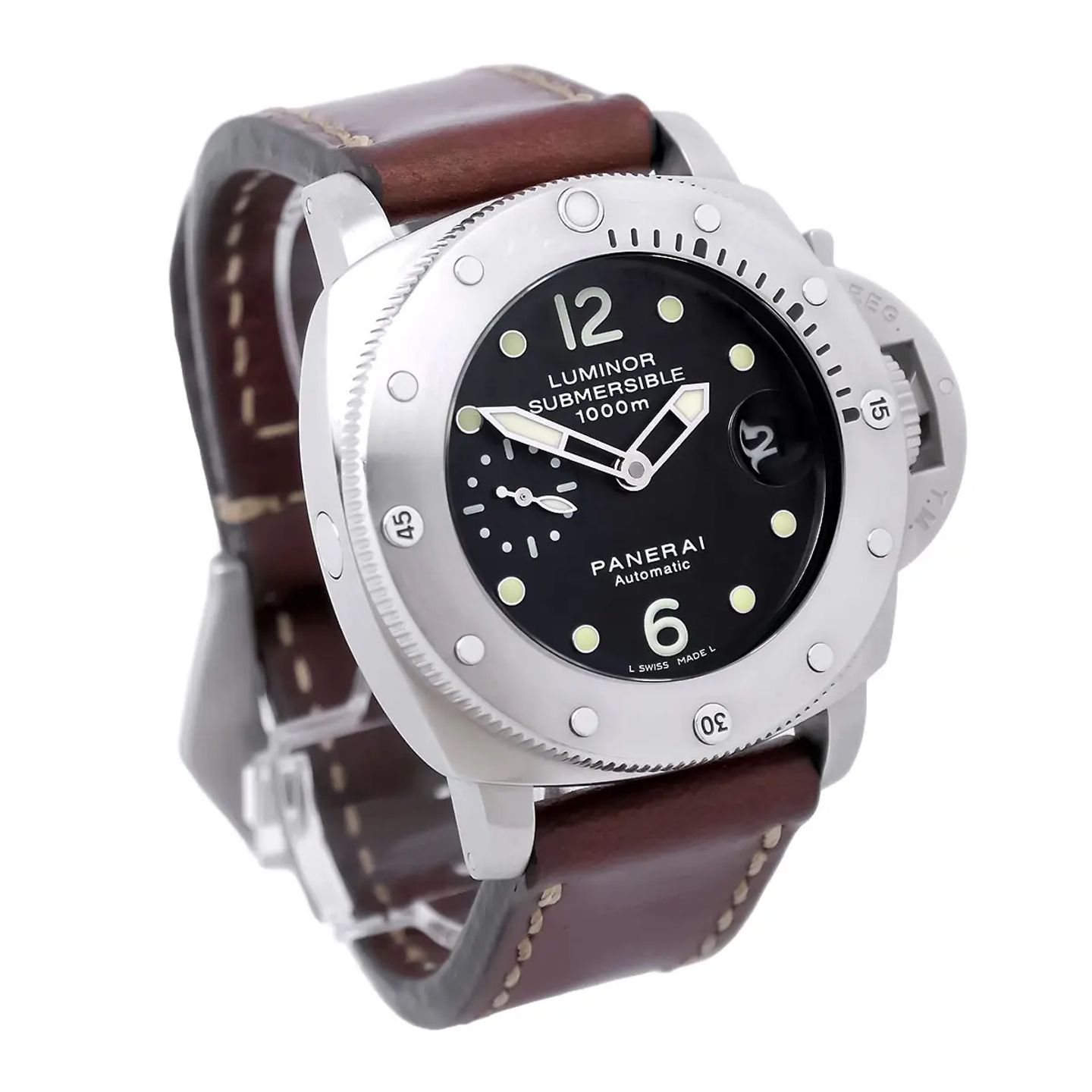 Panerai Luminor 1950 PAM00243 (2007) - Black dial 44 mm Steel case (3/8)