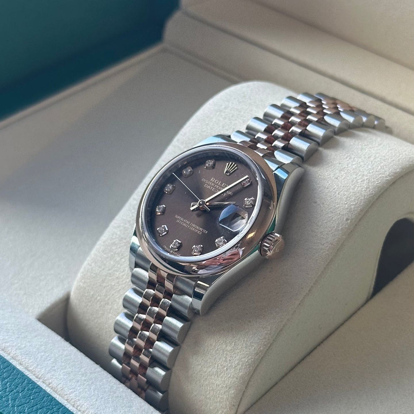 Rolex Datejust 31 278241 (2025) - Brown dial 31 mm Gold/Steel case (1/4)