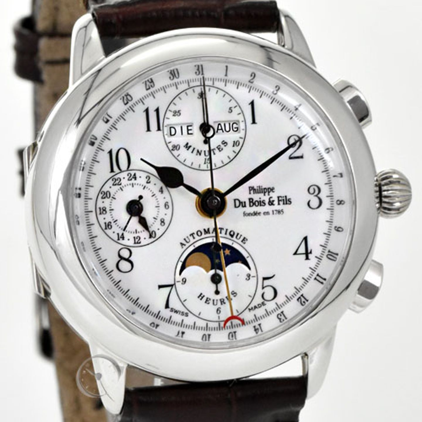 Philippe Du Bois et Fils Collection Moonphase Musee Unknown (1910) - White dial 38 mm Steel case (2/7)
