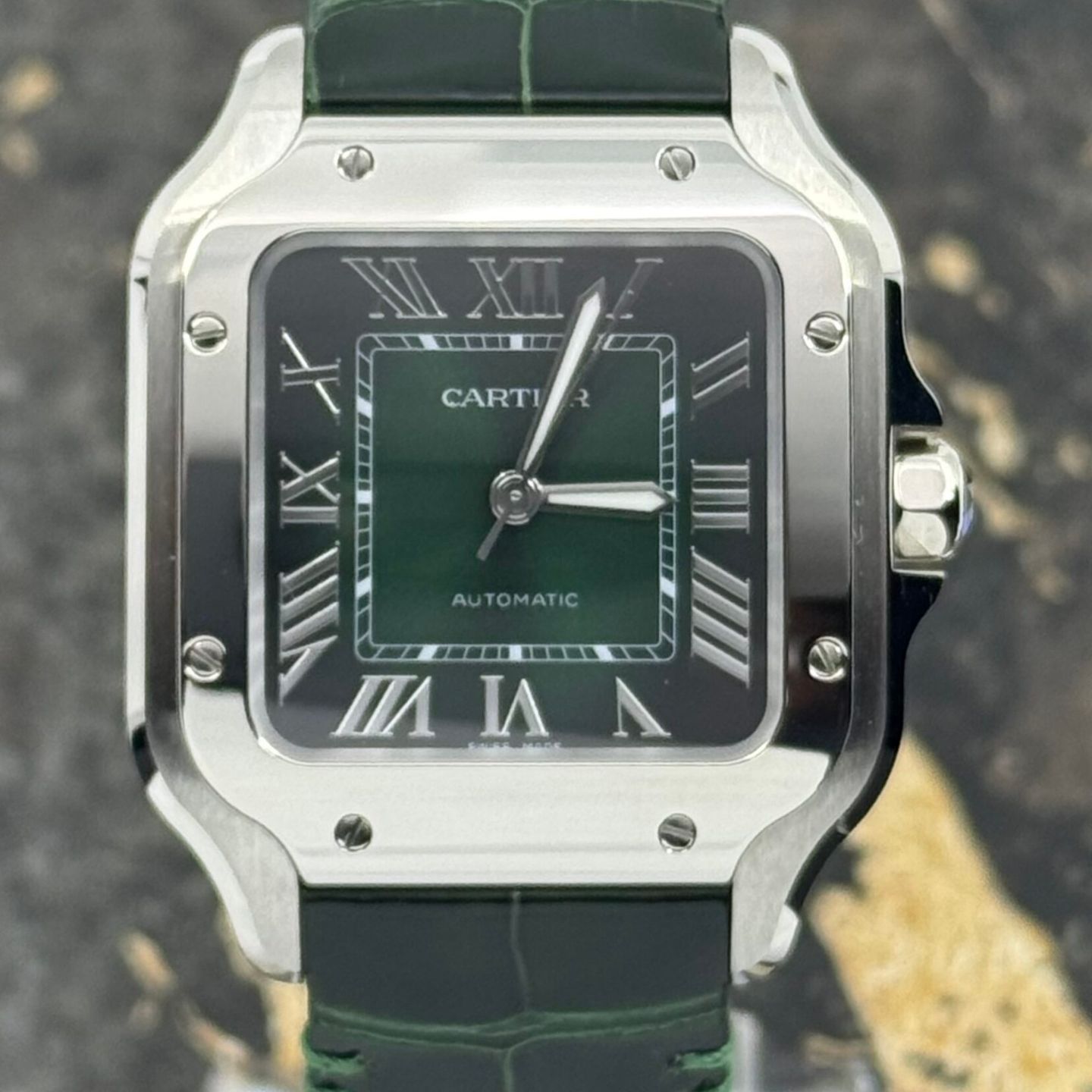Cartier Santos WSSA0061 (2026) - Groen wijzerplaat 35mm Staal (3/8)