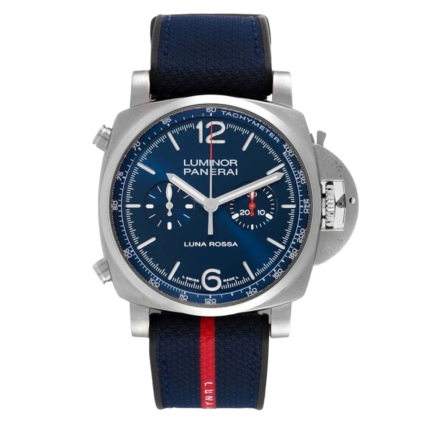 Panerai Luminor Chrono PAM01303 (Onbekend (willekeurig serienummer)) - Blauw wijzerplaat 44mm Staal (1/3)