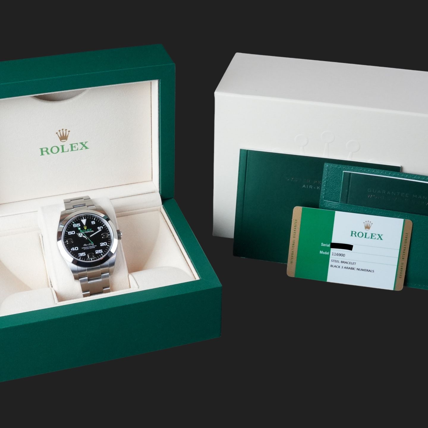 Rolex Air-King 116900 (2019) - Black dial 40 mm Steel case (8/8)