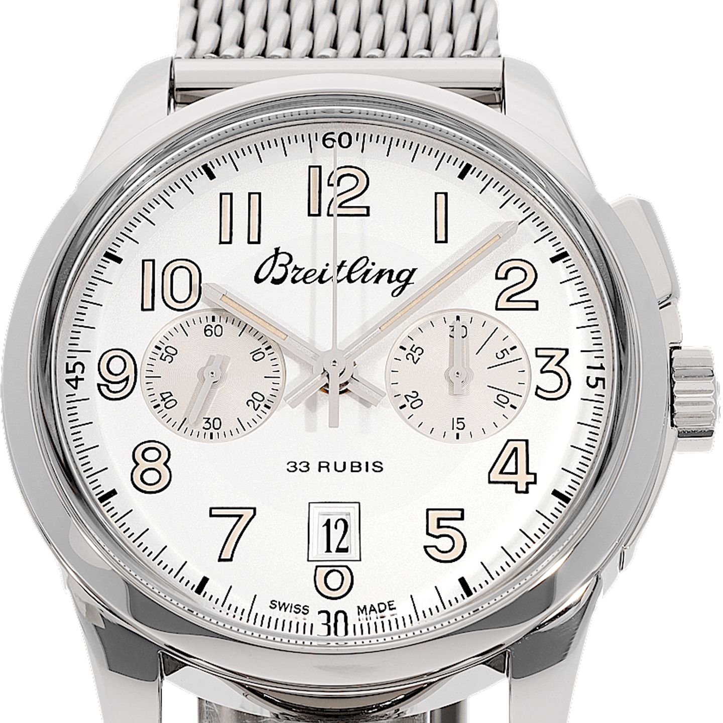 Breitling Transocean Chronograph 1915 AB141112/G799 (2022) - Silver dial 43 mm Steel case (1/5)
