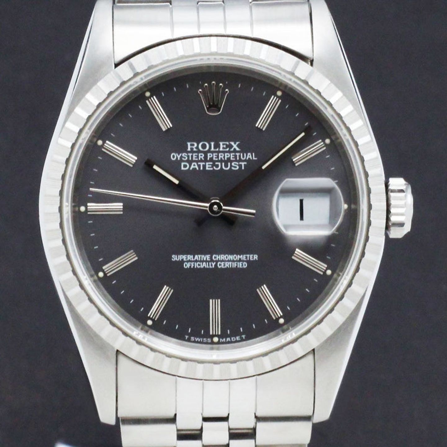 Rolex Datejust 36 16220 (1995) - Grijs wijzerplaat 36mm Staal (1/7)