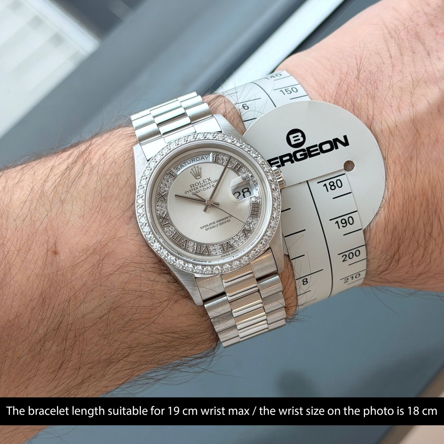 Rolex Day-Date 36 18346 (1993) - Silver dial 36 mm Platinum case (2/8)